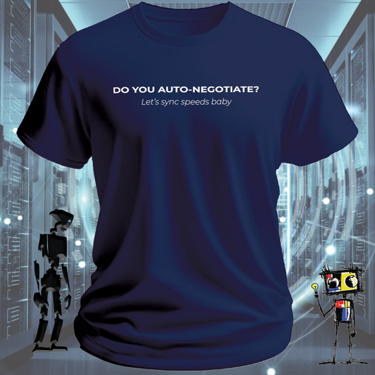 Do You Auto-Negotiate funny networking t-shirt for network engineers — back view | inkit.design