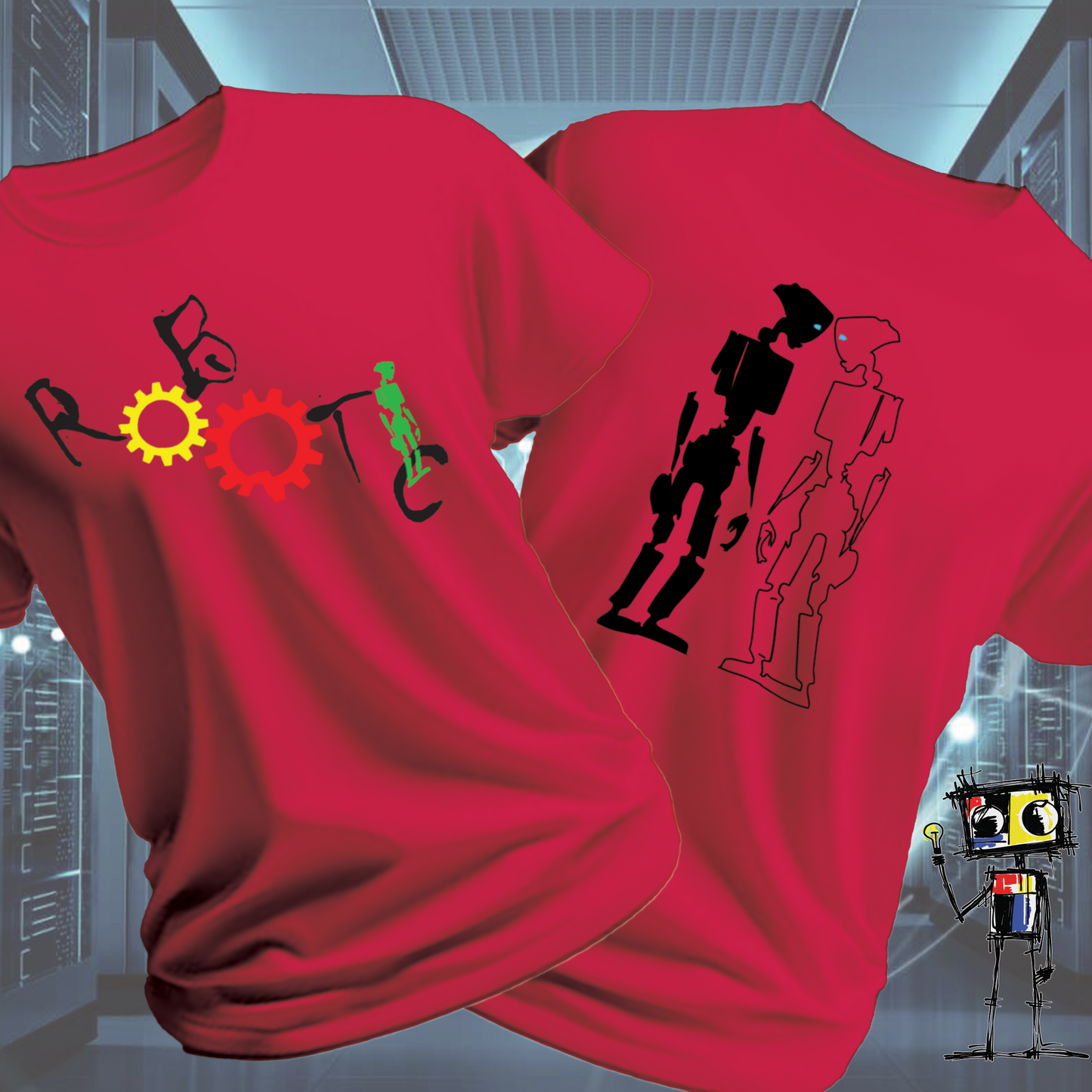 Robot Reflection Back graphic t-shirt from the inkit.design Roboto range — alternate view