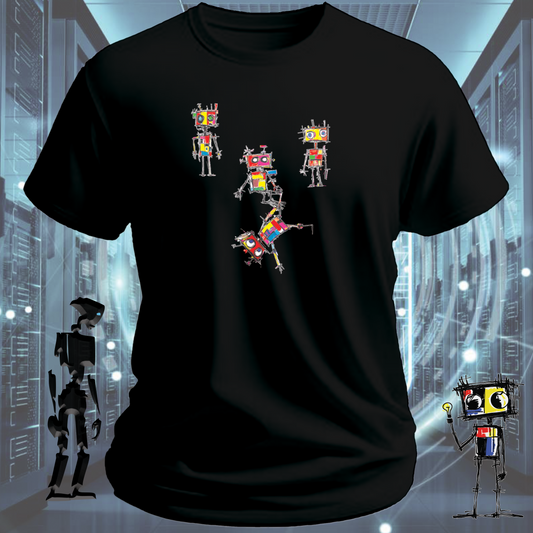 Random Roboto quirky robot graphic t-shirt from the inkit.design Roboto range
