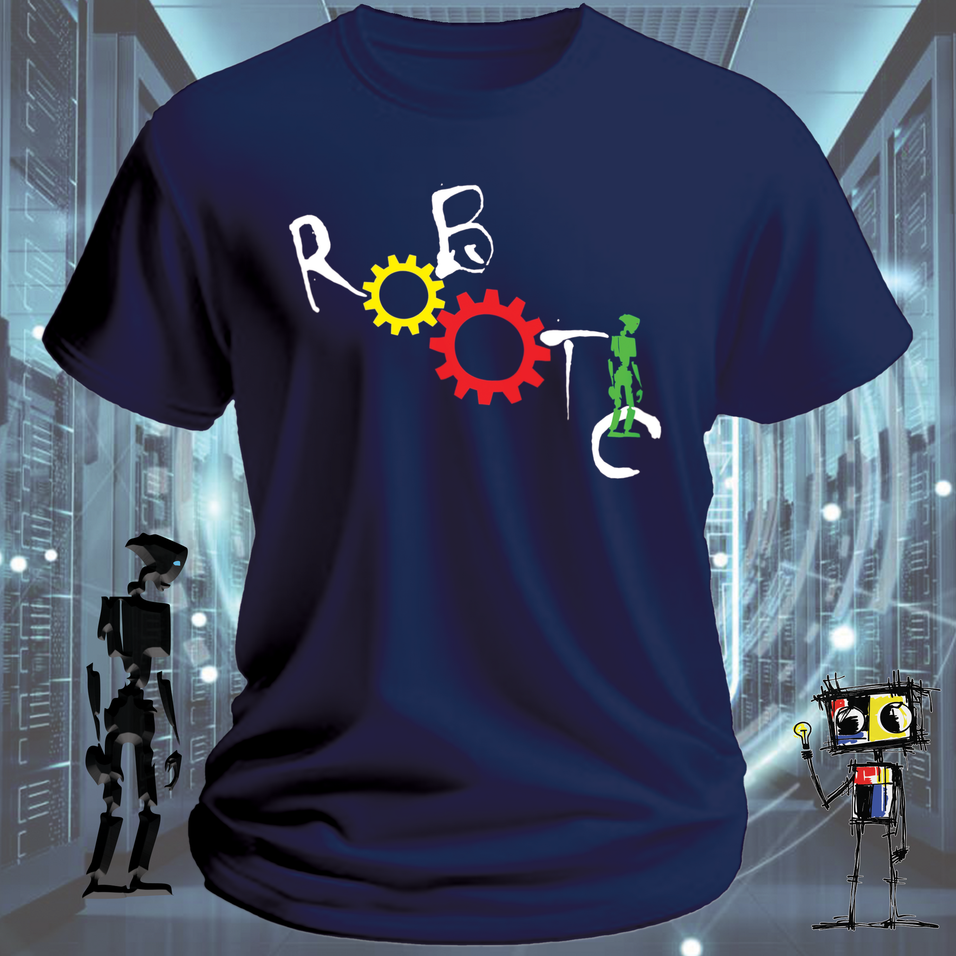 Robotic graphic t-shirt for engineers and technically gifted — inkit.design