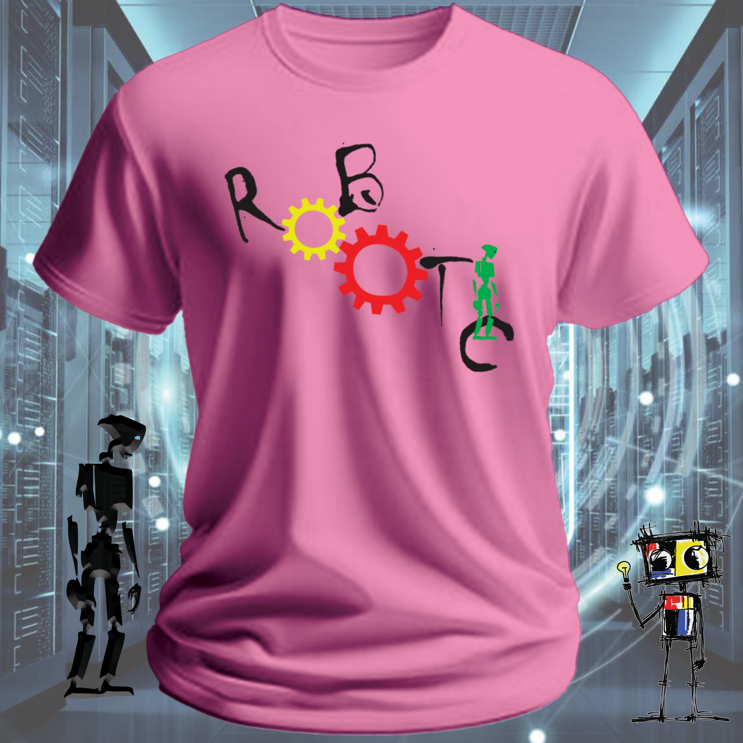 Robotic graphic t-shirt for engineers and technically gifted — product detail | inkit.design