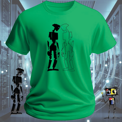 Robot Reflection graphic t-shirt for engineers and developers — studio shot | inkit.design