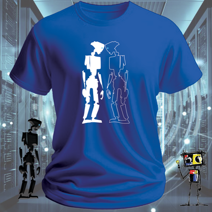 Robot Reflection graphic t-shirt for engineers and developers — lifestyle shot | inkit.design
