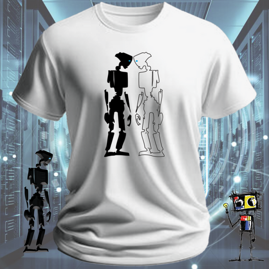 Robot Reflection graphic t-shirt for engineers and developers — inkit.design