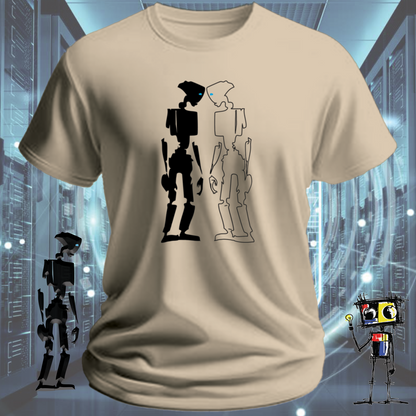 Robot Reflection graphic t-shirt for engineers and developers — detail view | inkit.design