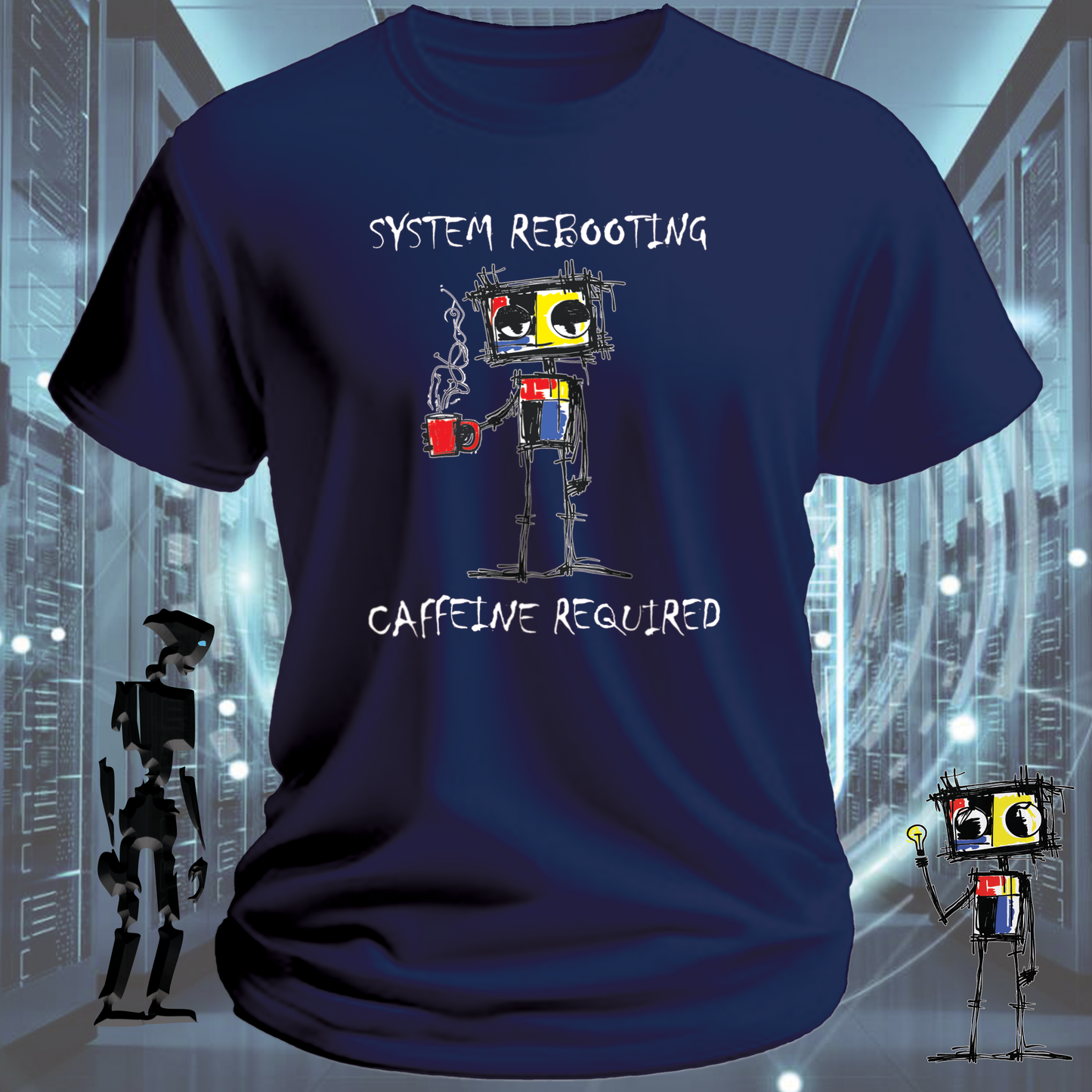 Need Caffeine funny developer t-shirt for engineers and IT professionals — close up | inkit.design