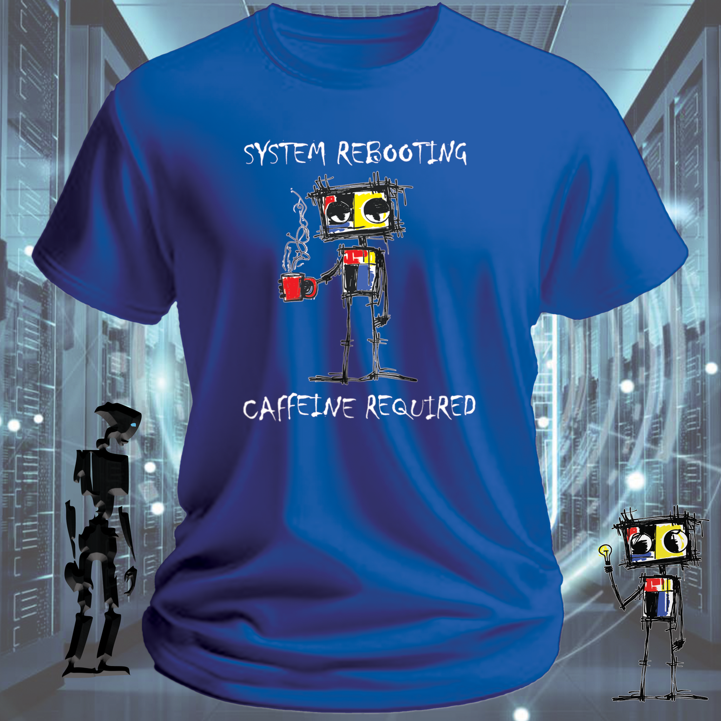 Need Caffeine funny developer t-shirt for engineers and IT professionals — detail view | inkit.design