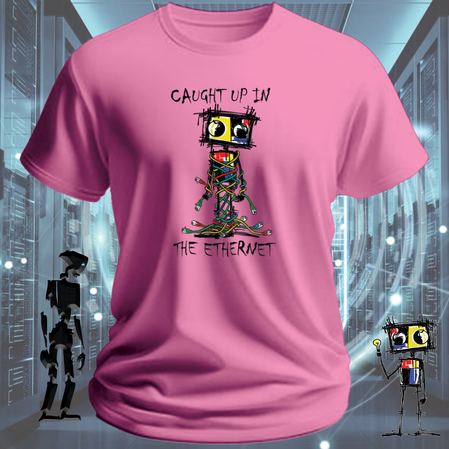 Caught Up graphic t-shirt from the inkit.design Roboto range — product detail