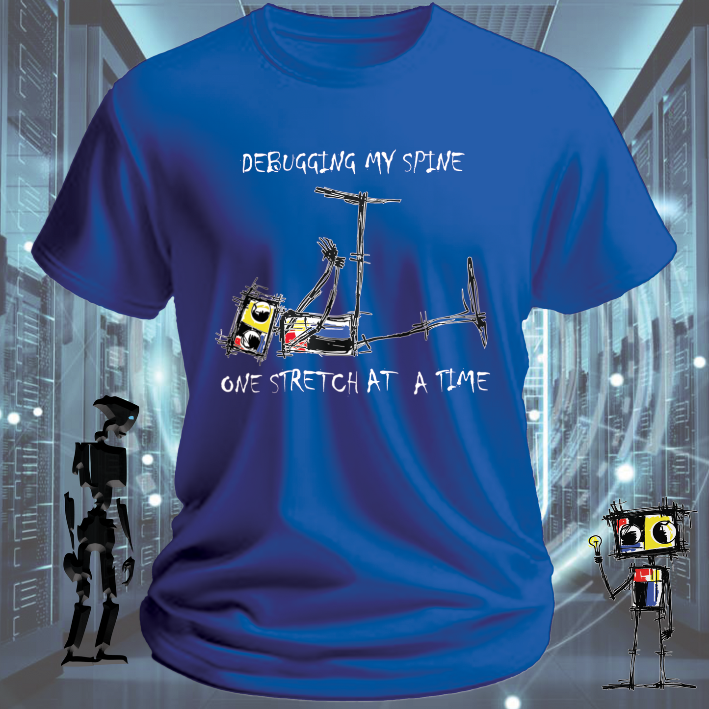 Debugging funny developer t-shirt for software engineers — inkit.design