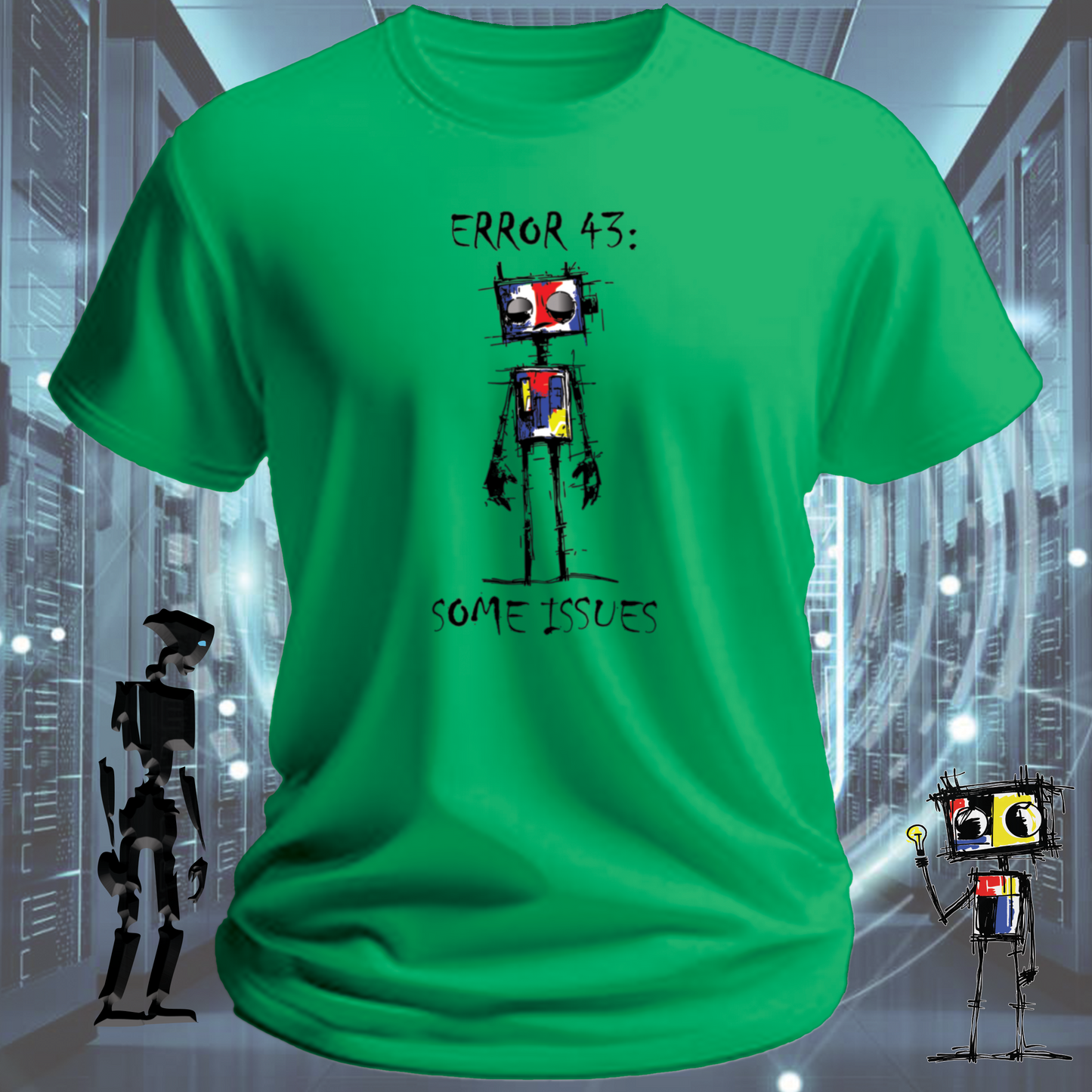 Error 43 funny IT t-shirt for hardware engineers and IT support — product detail | inkit.design