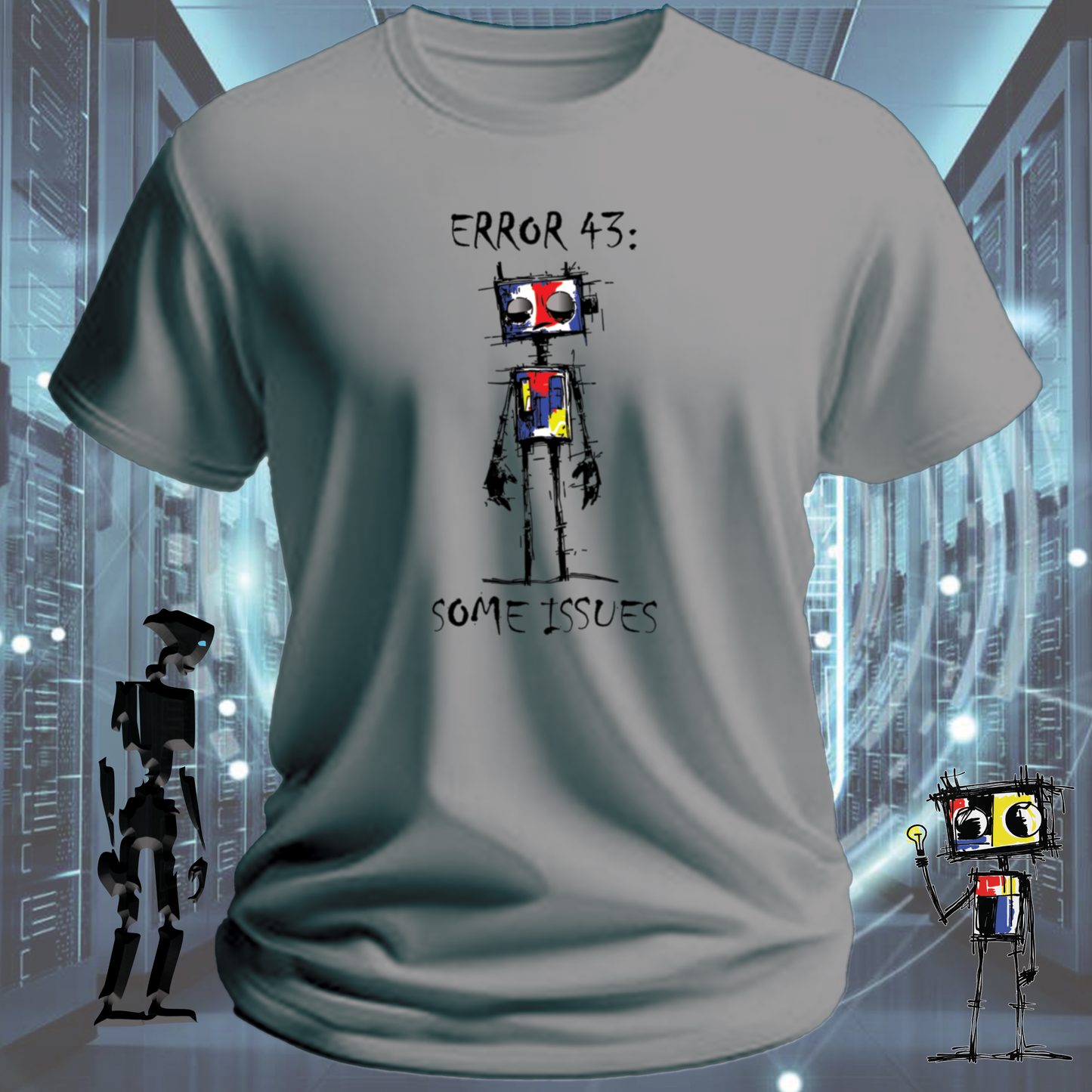 Error 43 funny IT t-shirt for hardware engineers and IT support — back view | inkit.design