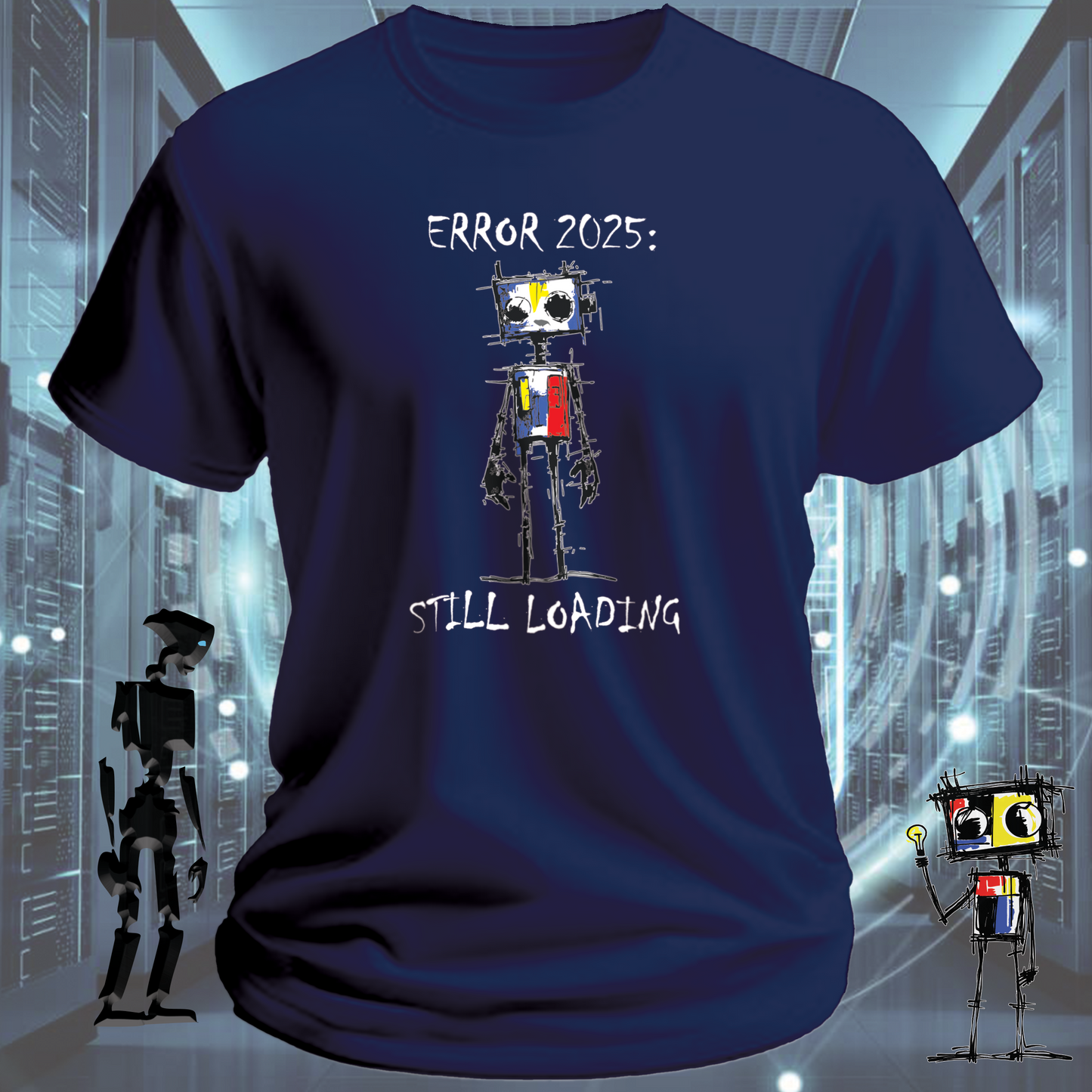 Error 2025 funny tech t-shirt for developers and IT professionals — back view | inkit.design