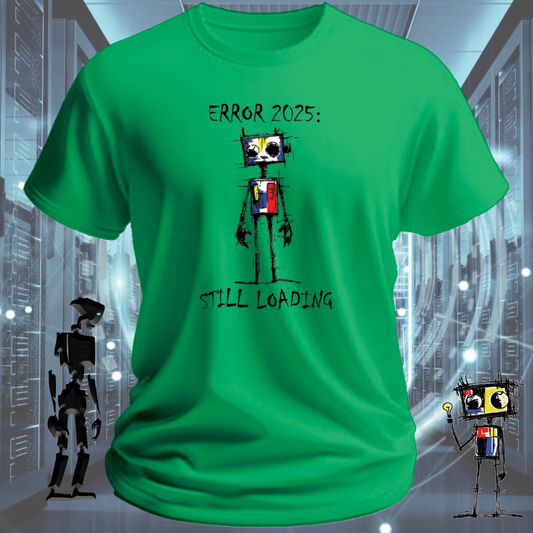 Error 2025 funny tech t-shirt for developers and IT professionals — inkit.design