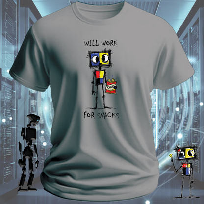 Will Work For funny tech t-shirt for IT professionals and developers — inkit.design