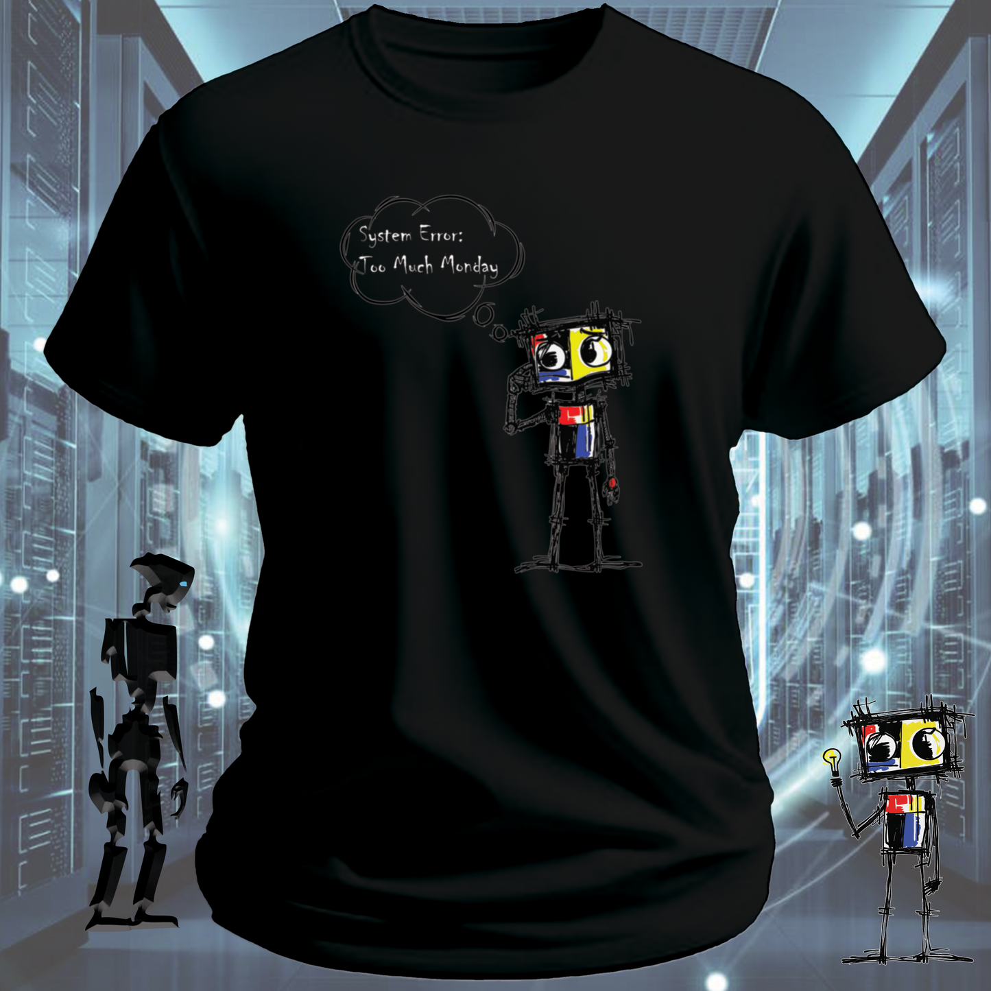 System Error funny IT t-shirt for developers and sysadmins — lifestyle shot | inkit.design
