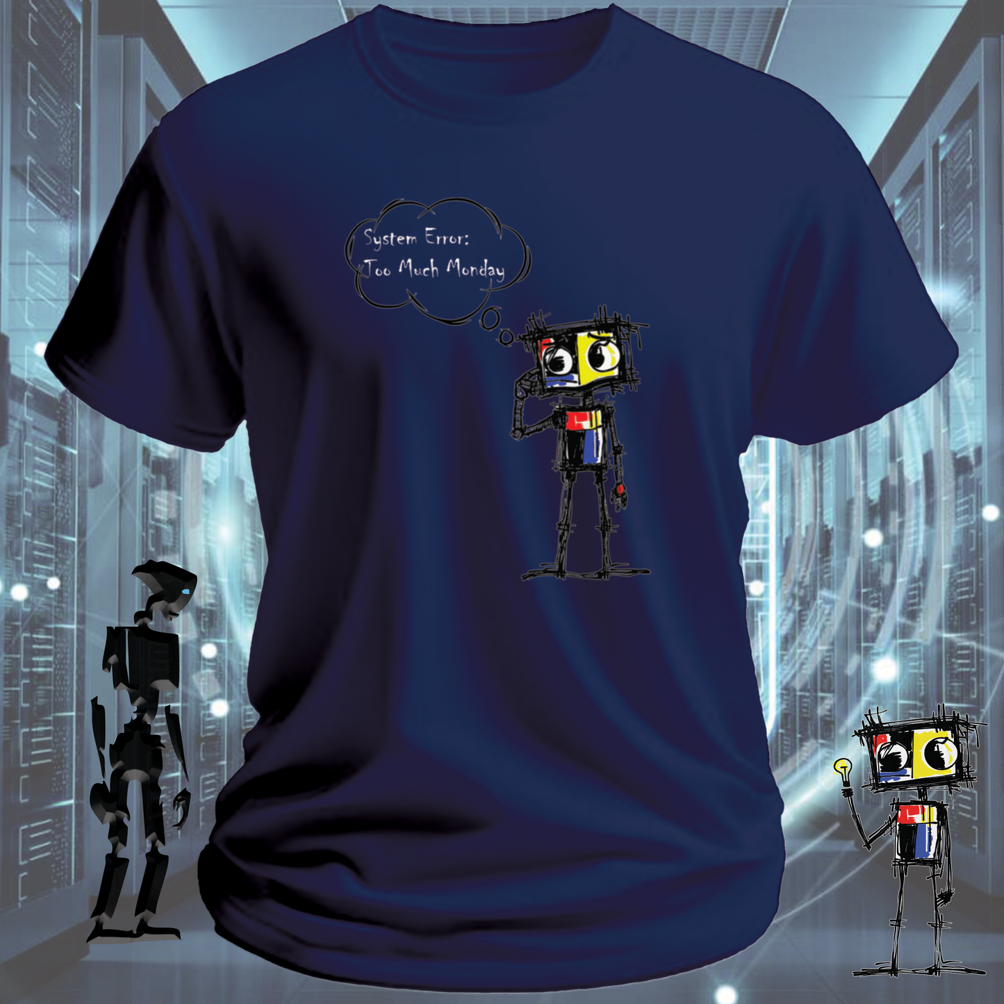 System Error funny IT t-shirt for developers and sysadmins — close up | inkit.design