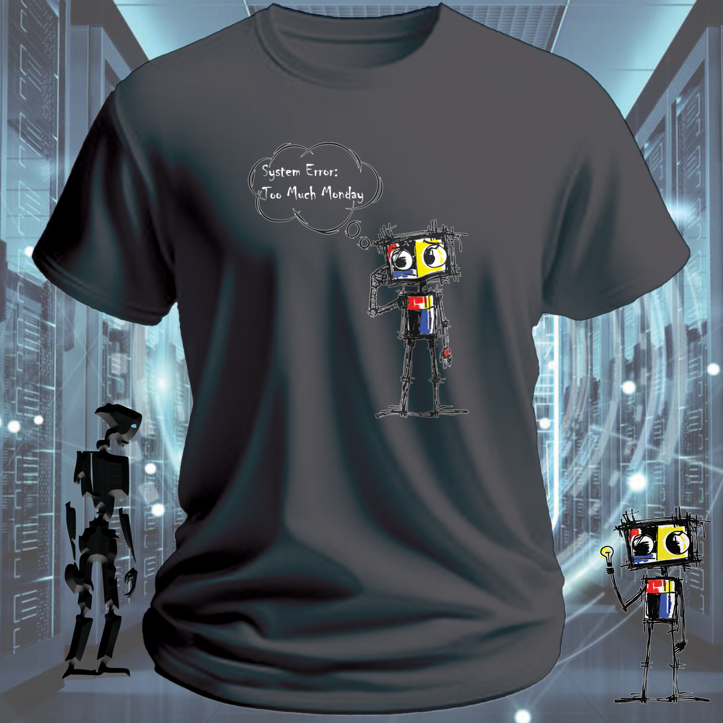 System Error funny IT t-shirt for developers and sysadmins — studio shot | inkit.design