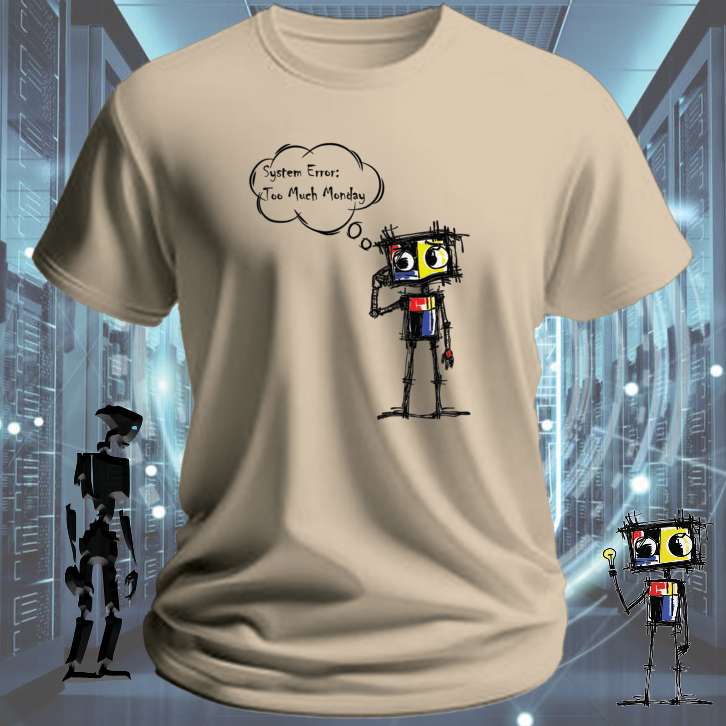 System Error funny IT t-shirt for developers and sysadmins — back view | inkit.design
