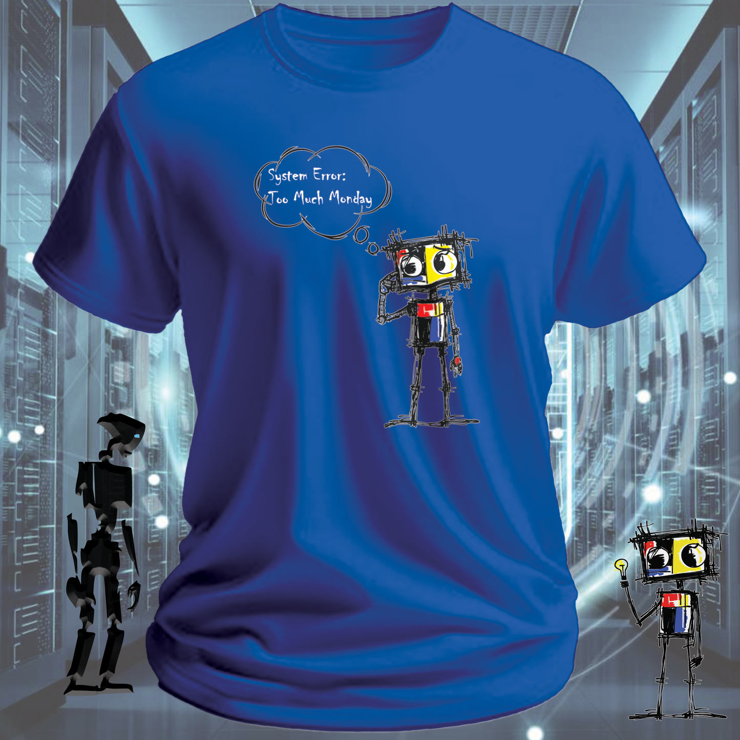 System Error funny IT t-shirt for developers and sysadmins — detail view | inkit.design