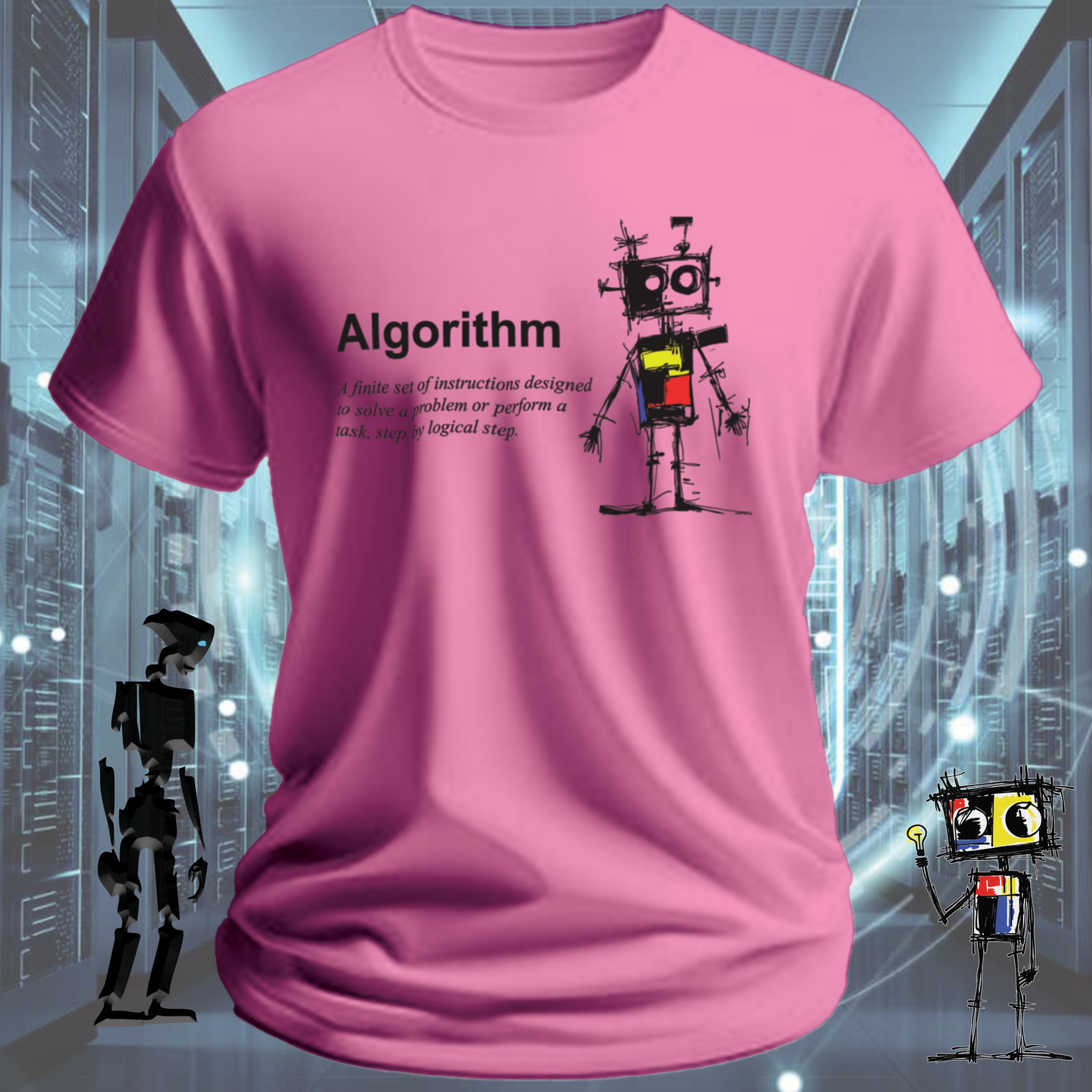 Algorithm funny developer t-shirt for data scientists and software engineers — product detail | inkit.design