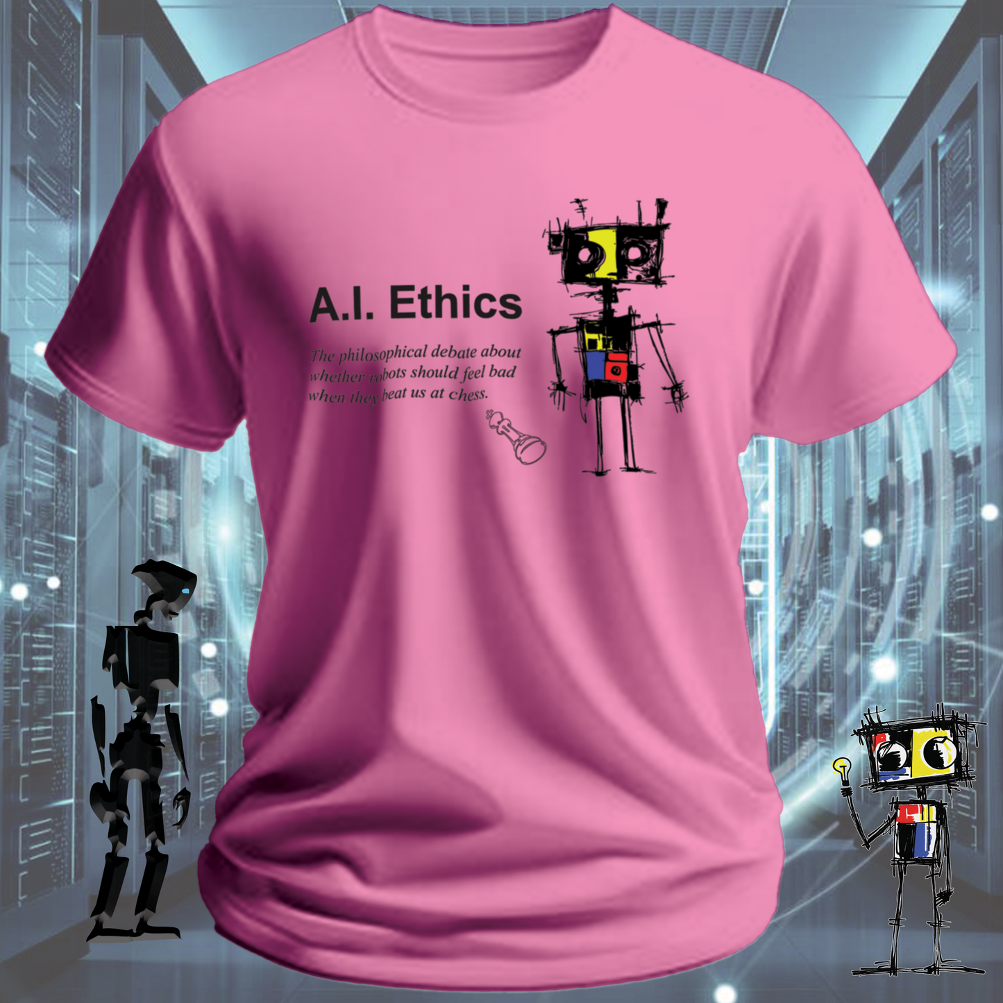 AI Ethics funny t-shirt for tech workers and AI researchers — product detail | inkit.design