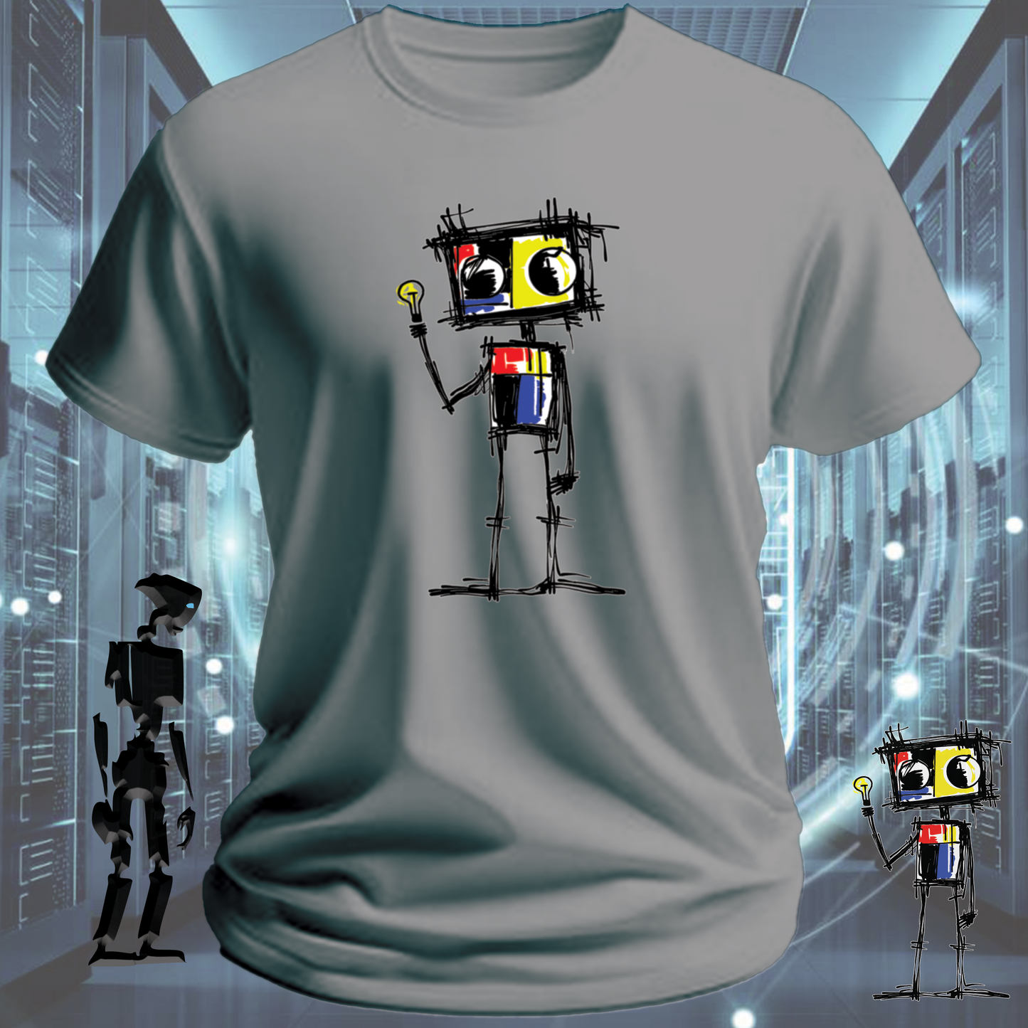 DUH Robot funny graphic t-shirt for IT professionals and developers — inkit.design