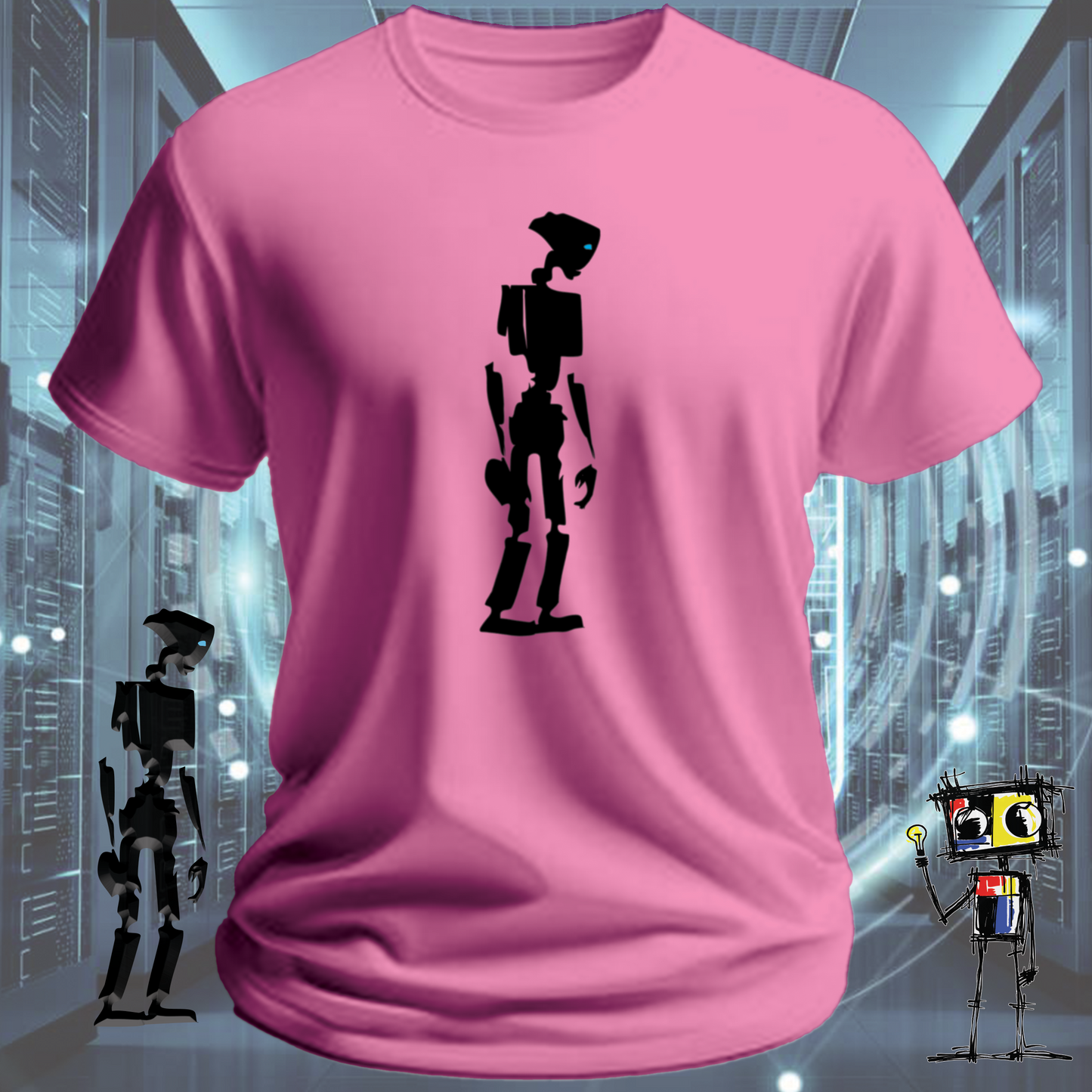 Robot classic graphic t-shirt for robotics fans and engineers — product detail | inkit.design