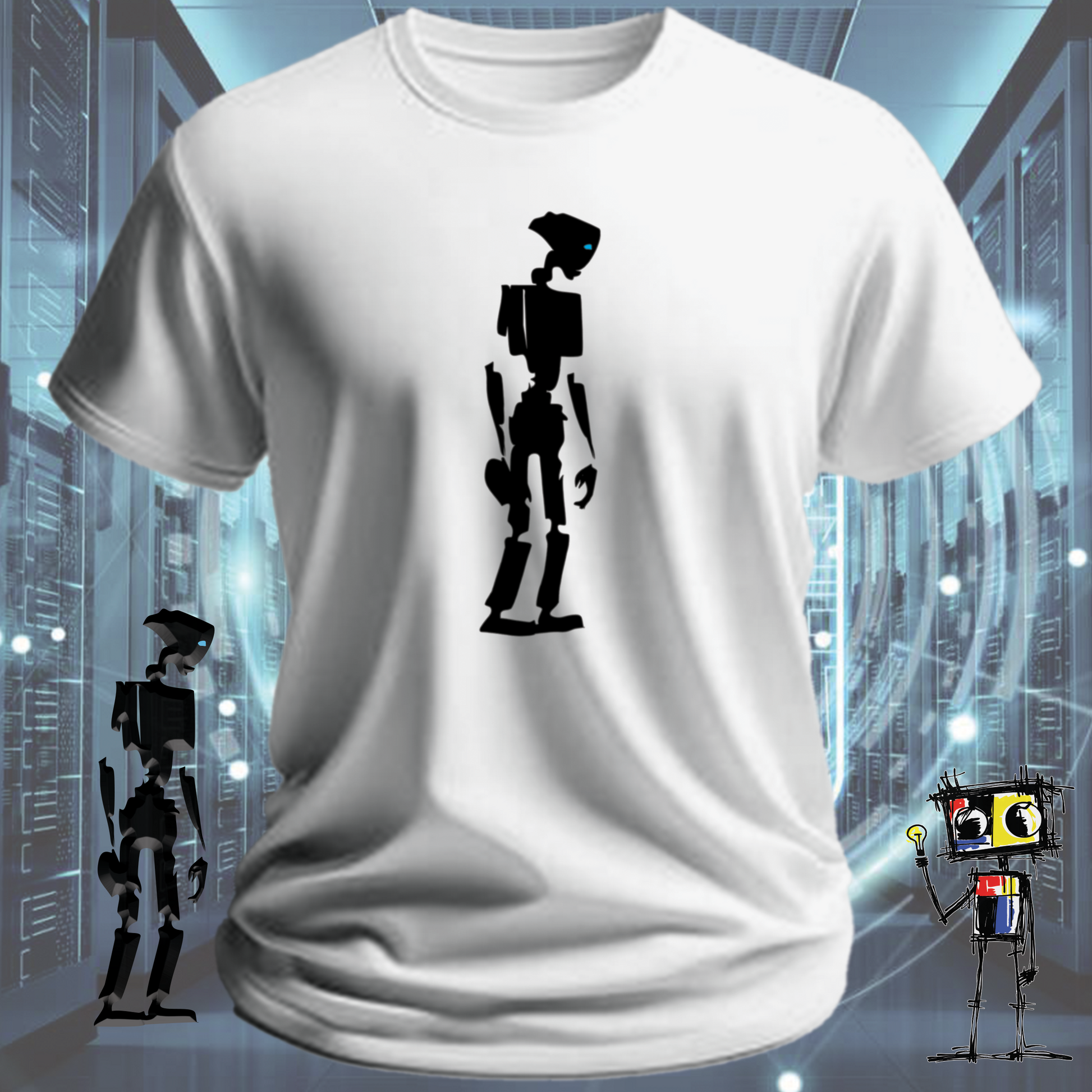 Robot classic graphic t-shirt for robotics fans and engineers — inkit.design