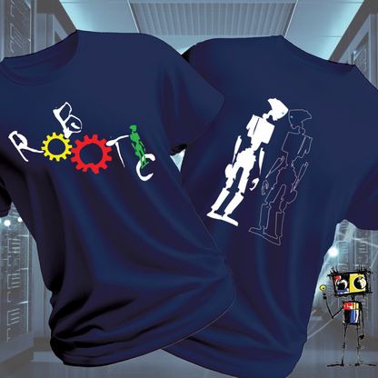 Robot Reflection Back graphic t-shirt from the inkit.design Roboto range — flat lay