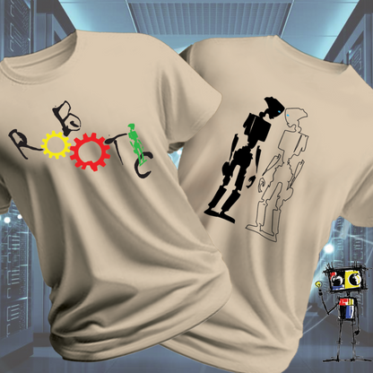 Robot Reflection Back graphic t-shirt from the inkit.design Roboto range — on model