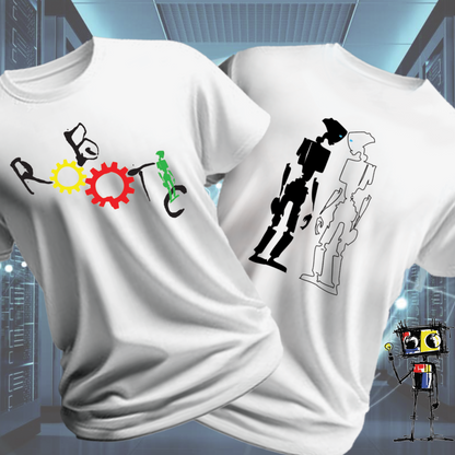 Robot Reflection Back graphic t-shirt from the inkit.design Roboto range — close up