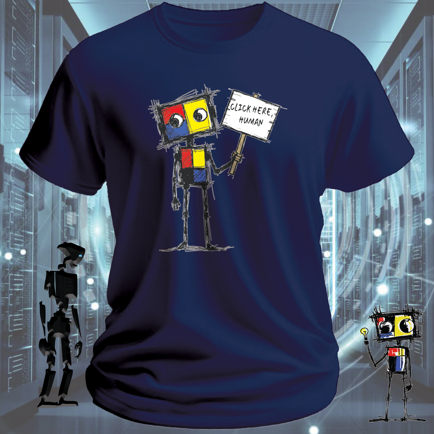 Click Here funny IT t-shirt for developers and UX designers — inkit.design