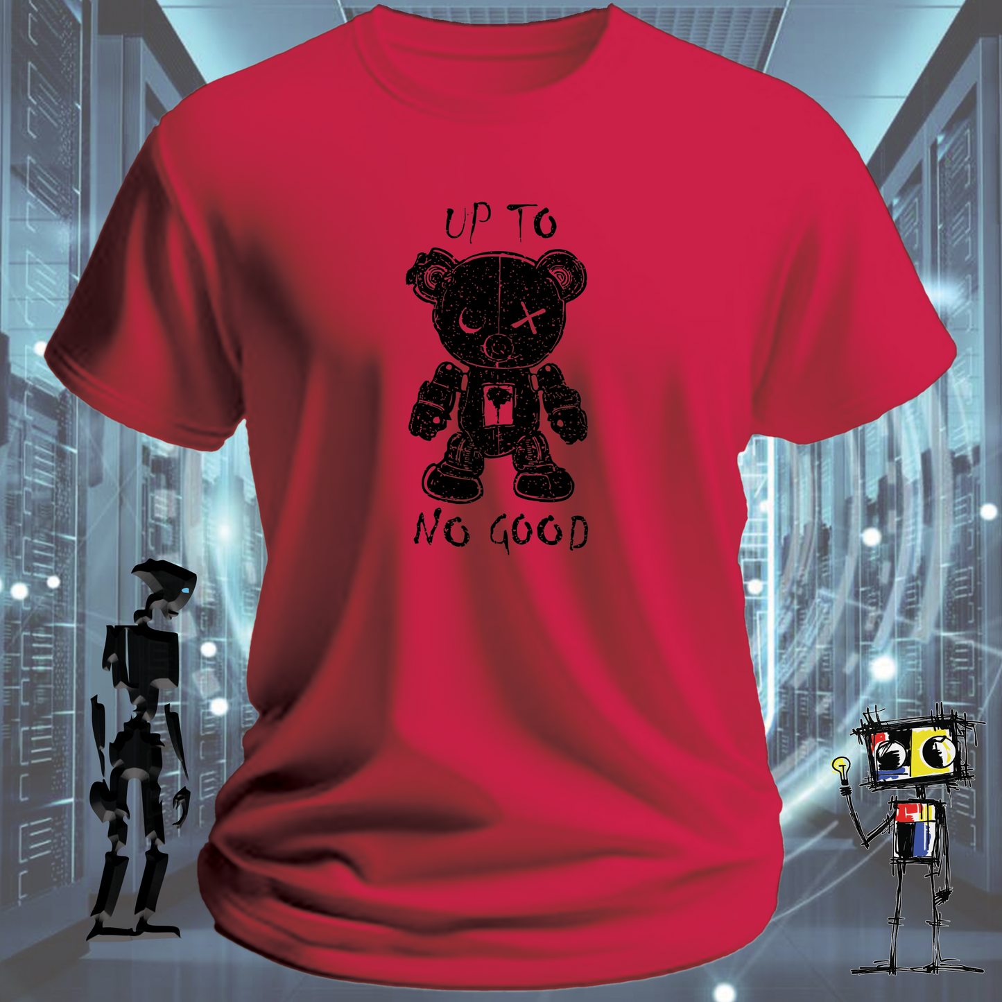 Up to No Good funny graphic t-shirt for IT professionals and developers — product detail | inkit.design