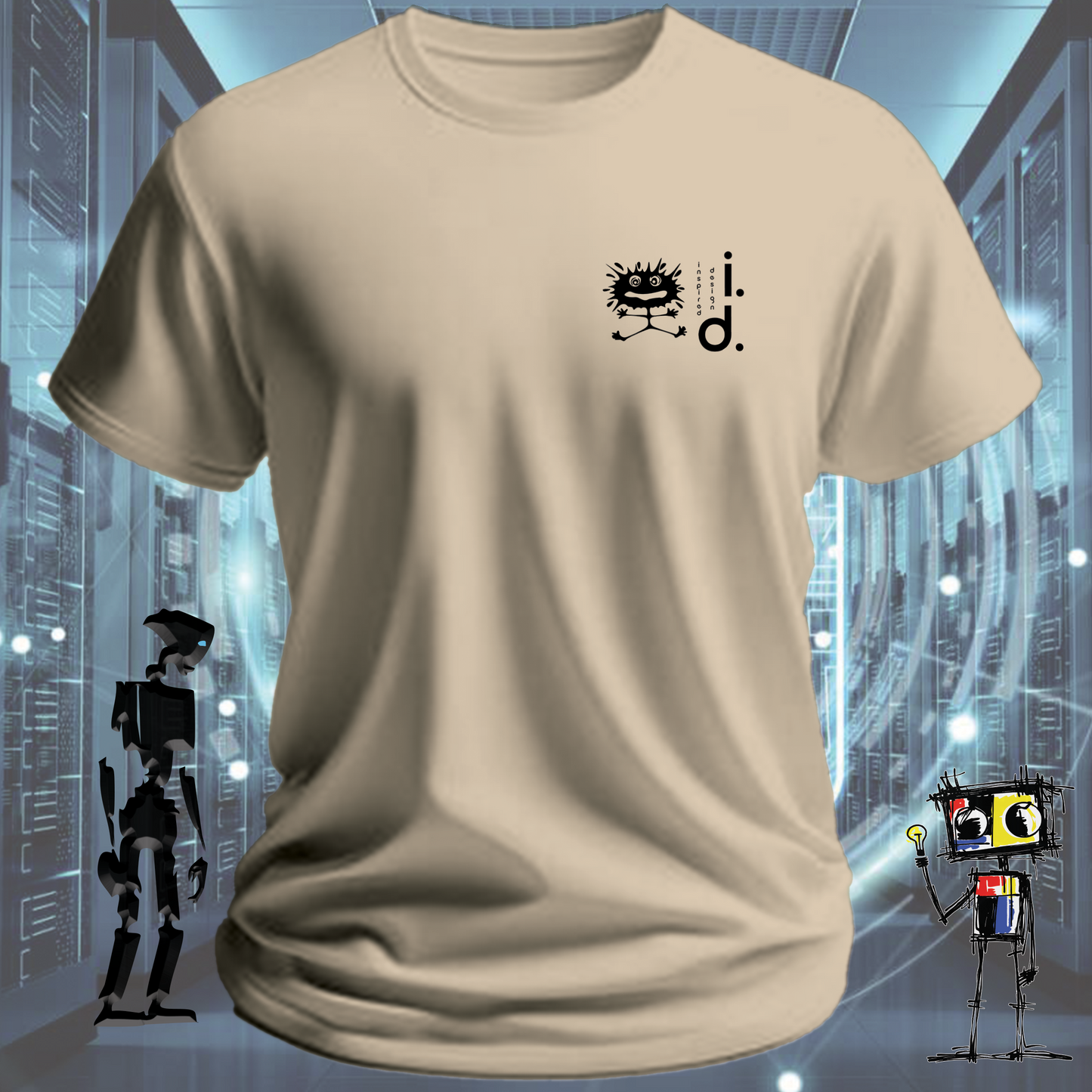 Inspired Design graphic t-shirt for engineers and the design-conscious — detail view | inkit.design