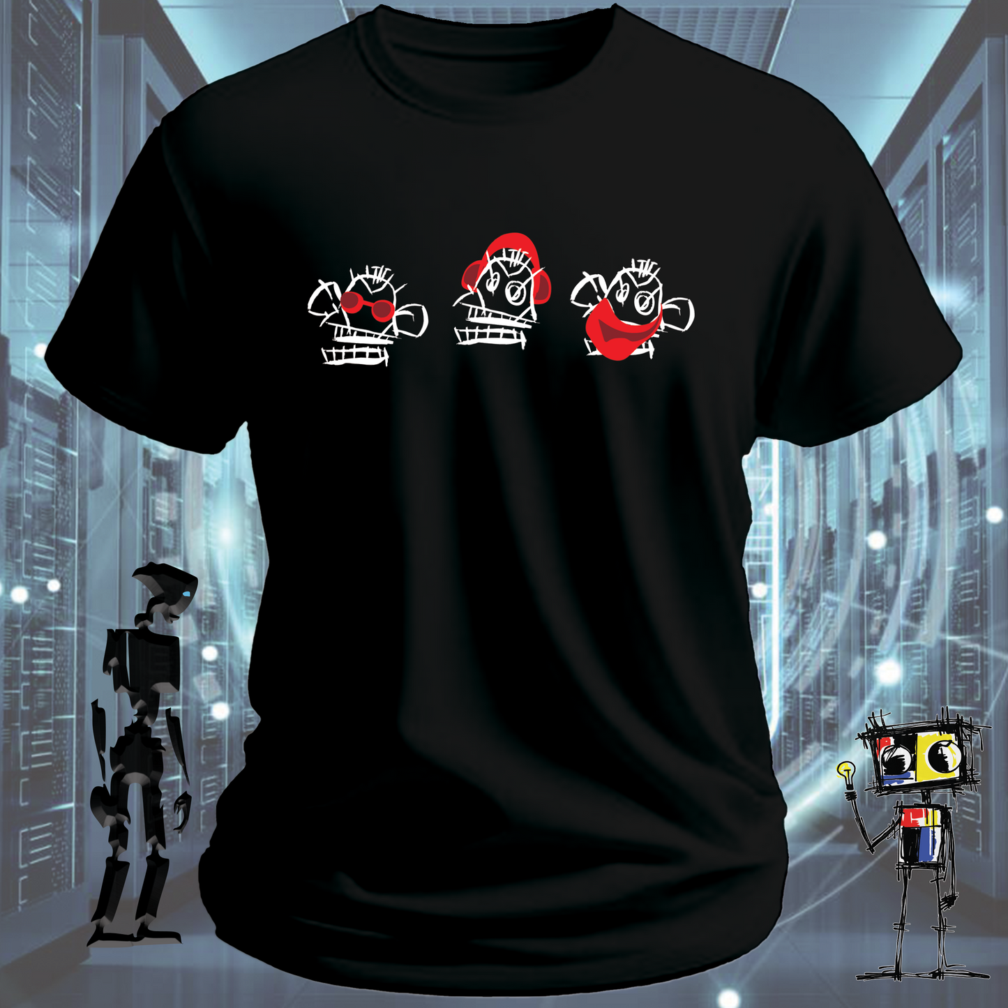 3 Munkees graphic t-shirt for developers and IT professionals — inkit.design