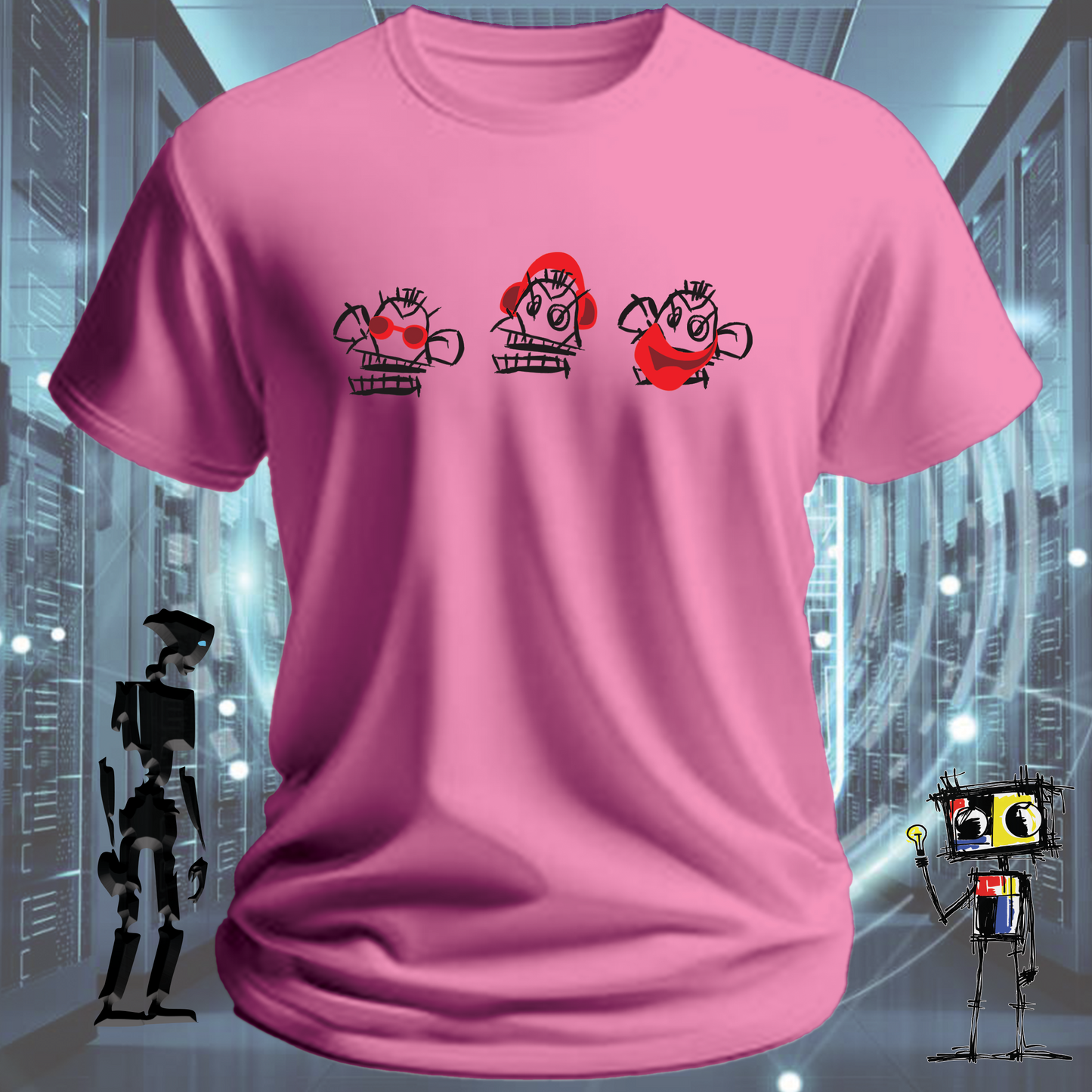 3 Munkees graphic t-shirt for developers and IT professionals — product detail | inkit.design