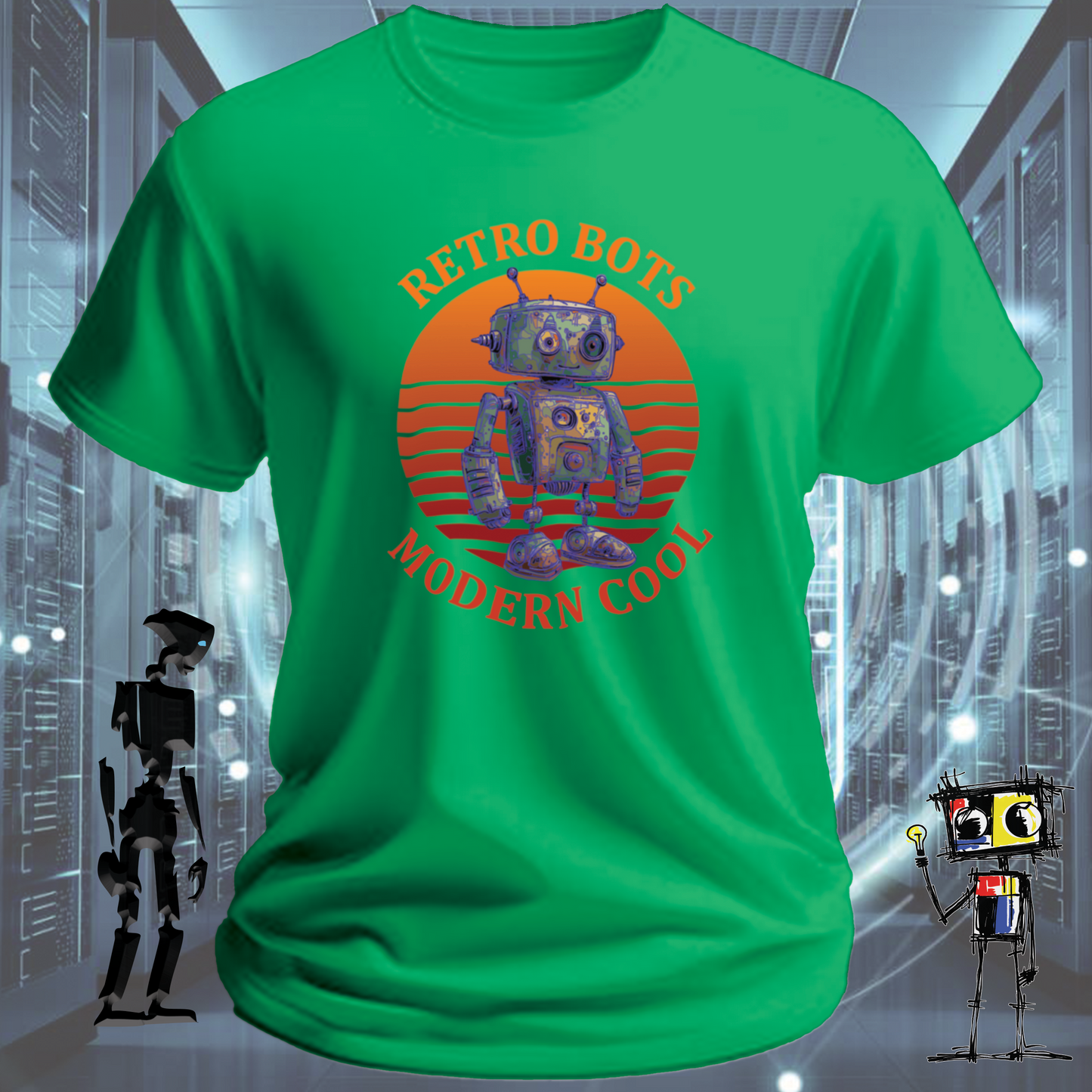 RETRO BOTS MODERN COOL TSHIRT