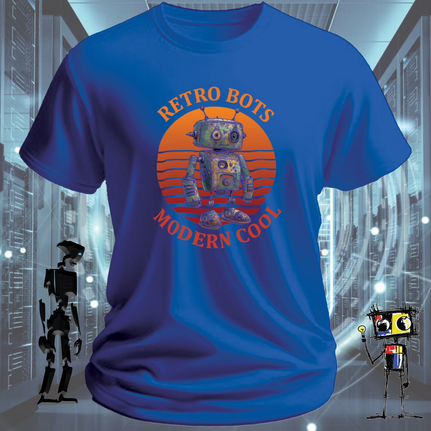 RETRO BOTS MODERN COOL TSHIRT