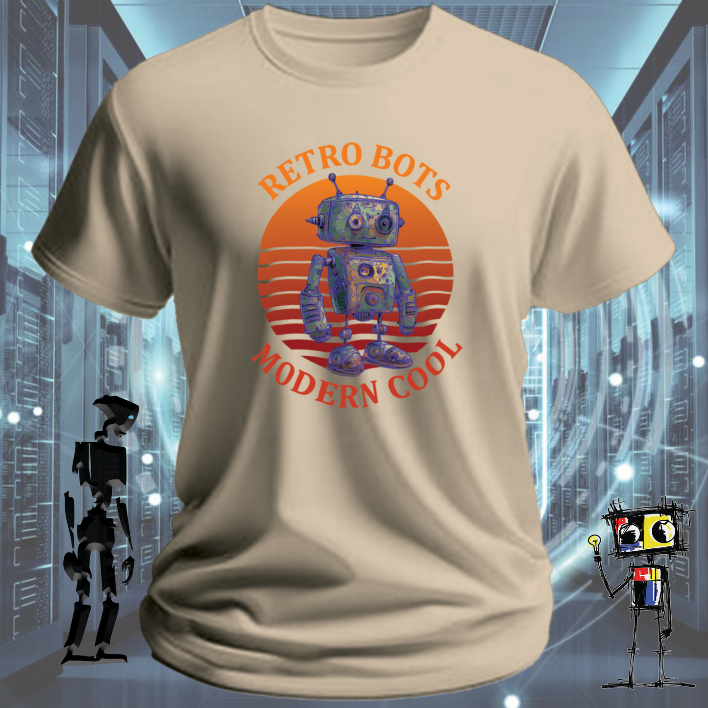 RETRO BOTS MODERN COOL TSHIRT