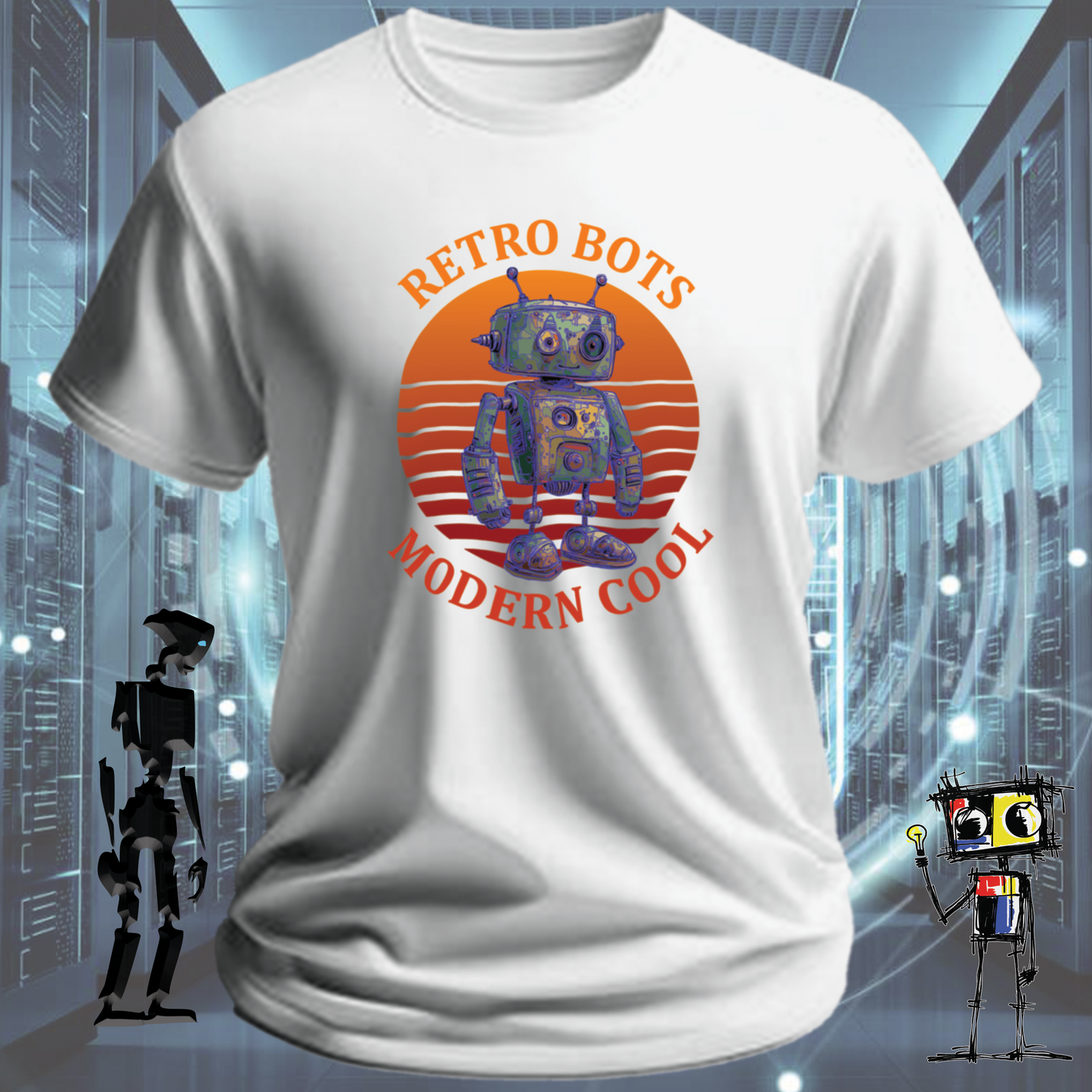 RETRO BOTS MODERN COOL TSHIRT