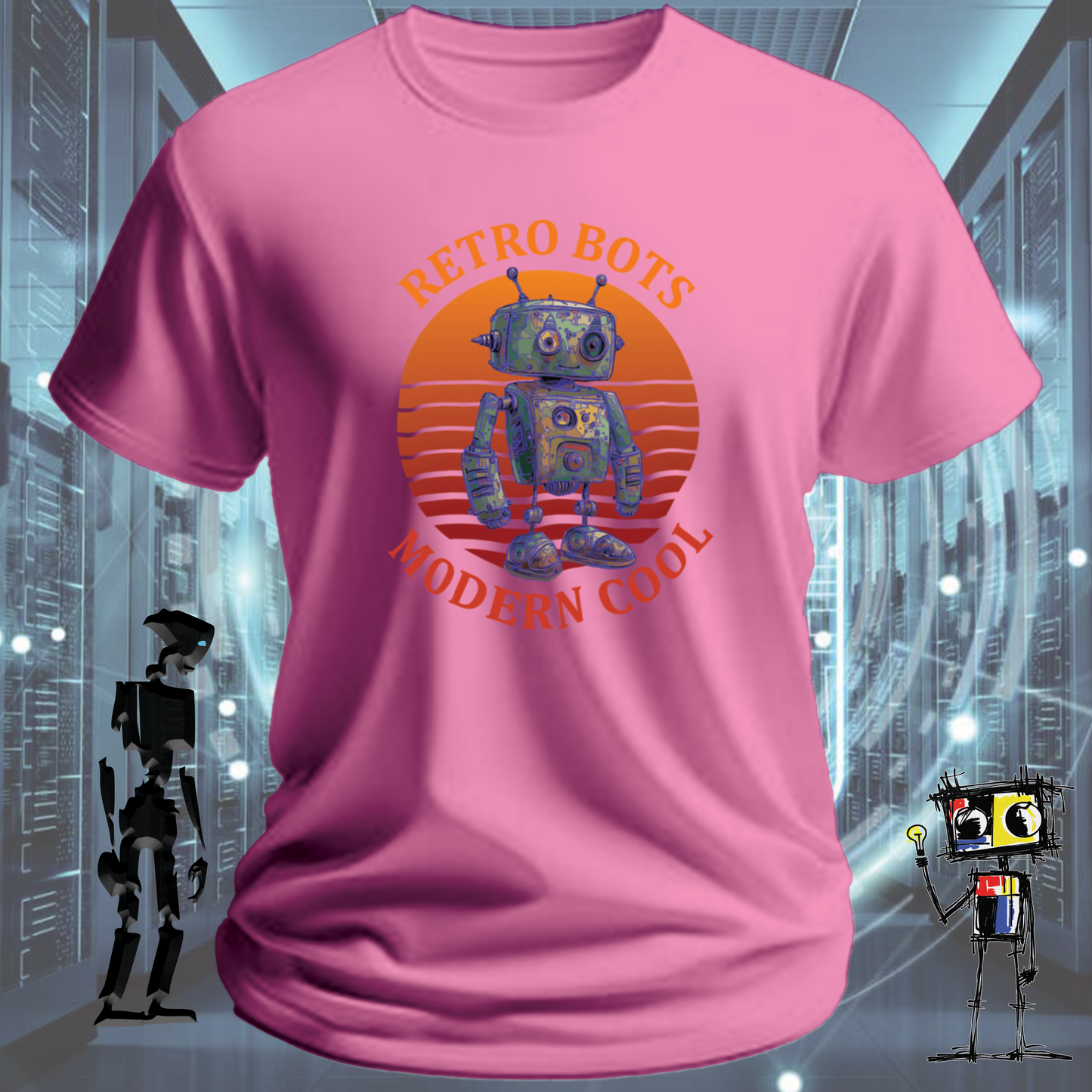 RETRO BOTS MODERN COOL TSHIRT