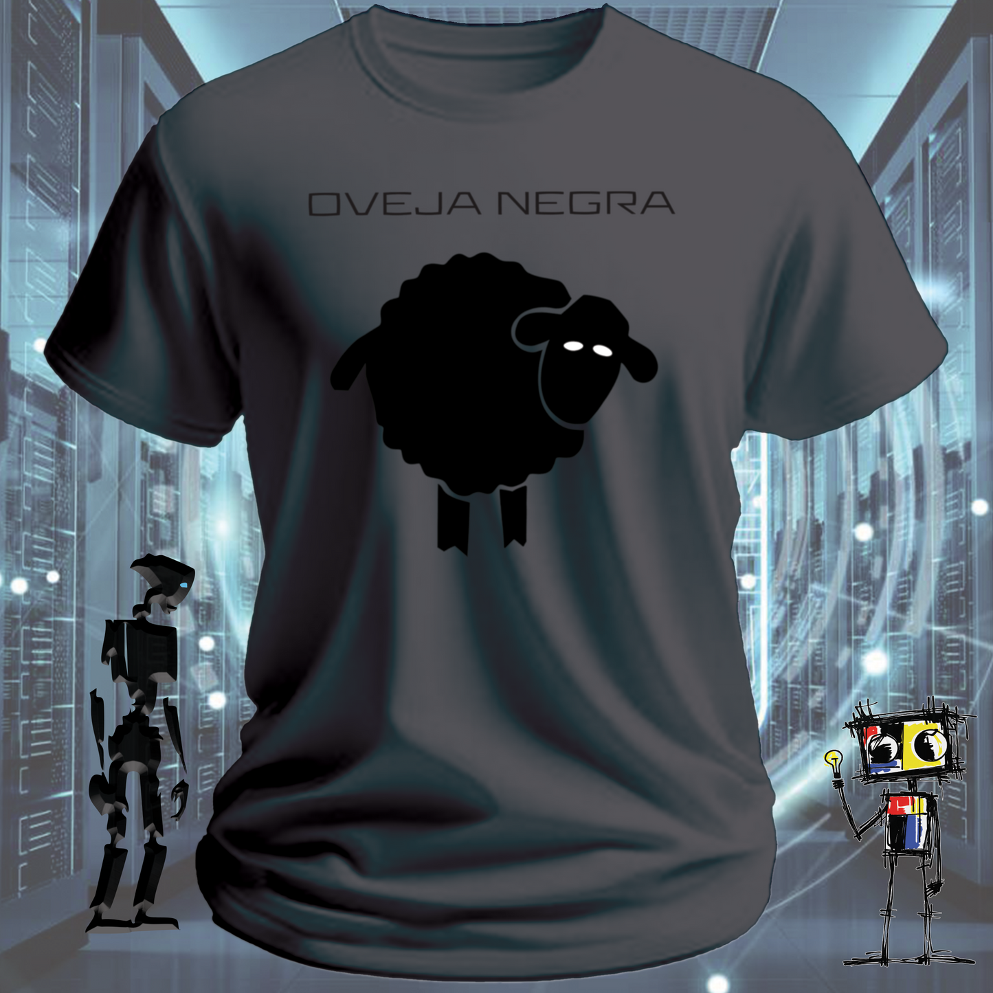 Oveja Negra 1 graphic t-shirt for the independently minded — worn view | inkit.design