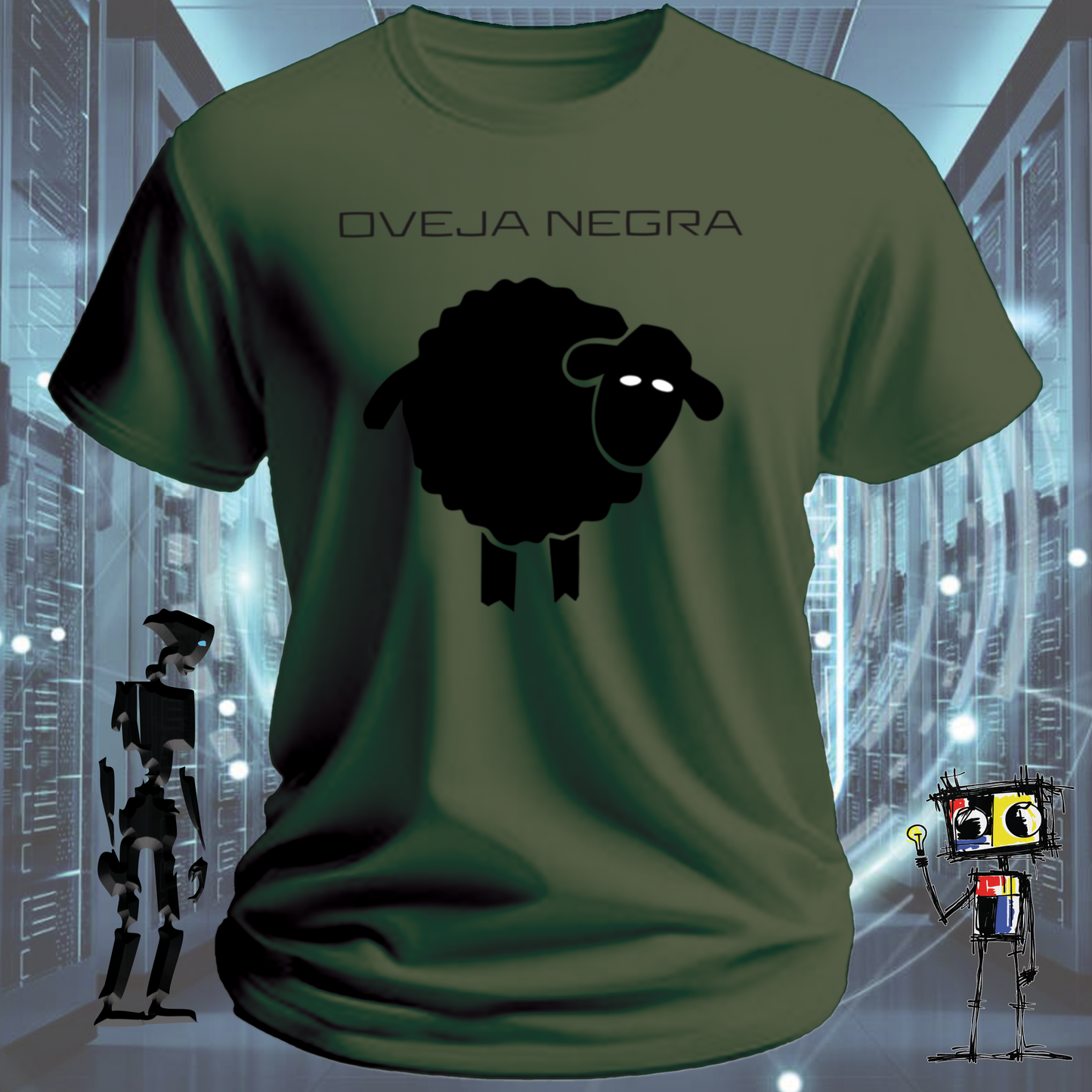 Oveja Negra 1 graphic t-shirt for the independently minded — on model | inkit.design
