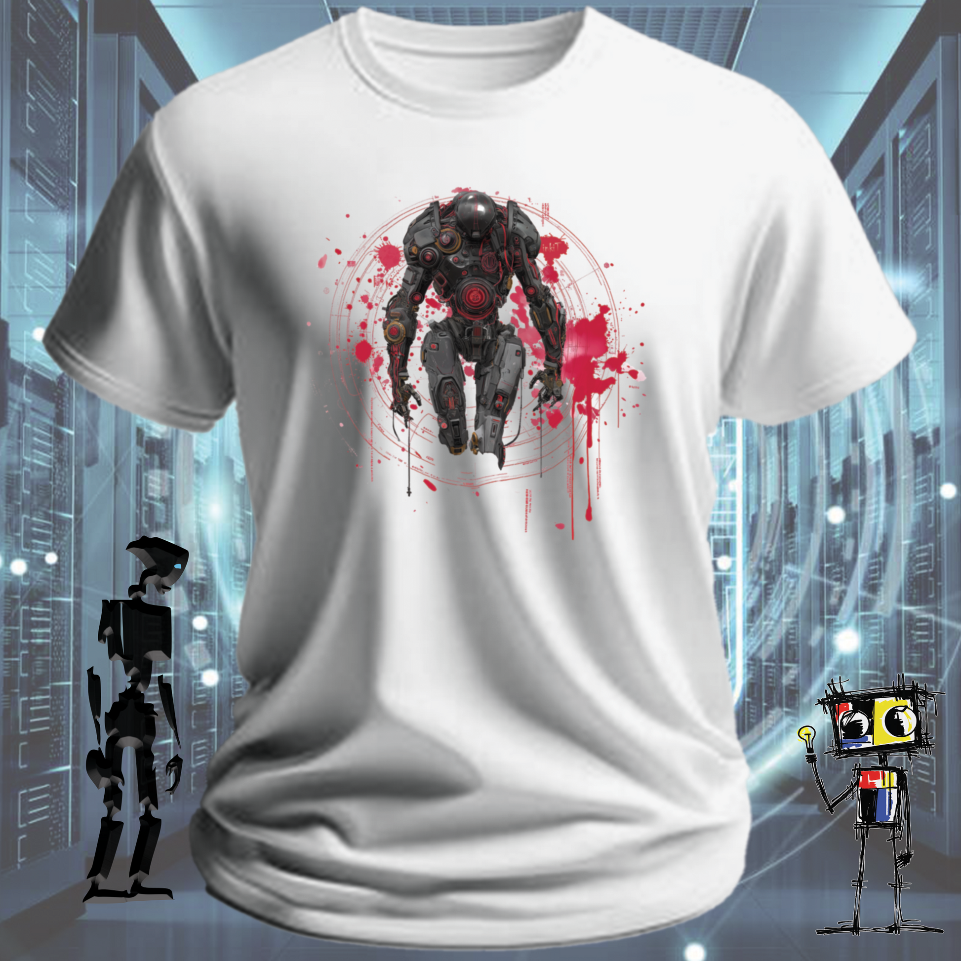 Combat Robot graphic t-shirt for robotics fans and BattleBots enthusiasts — inkit.design