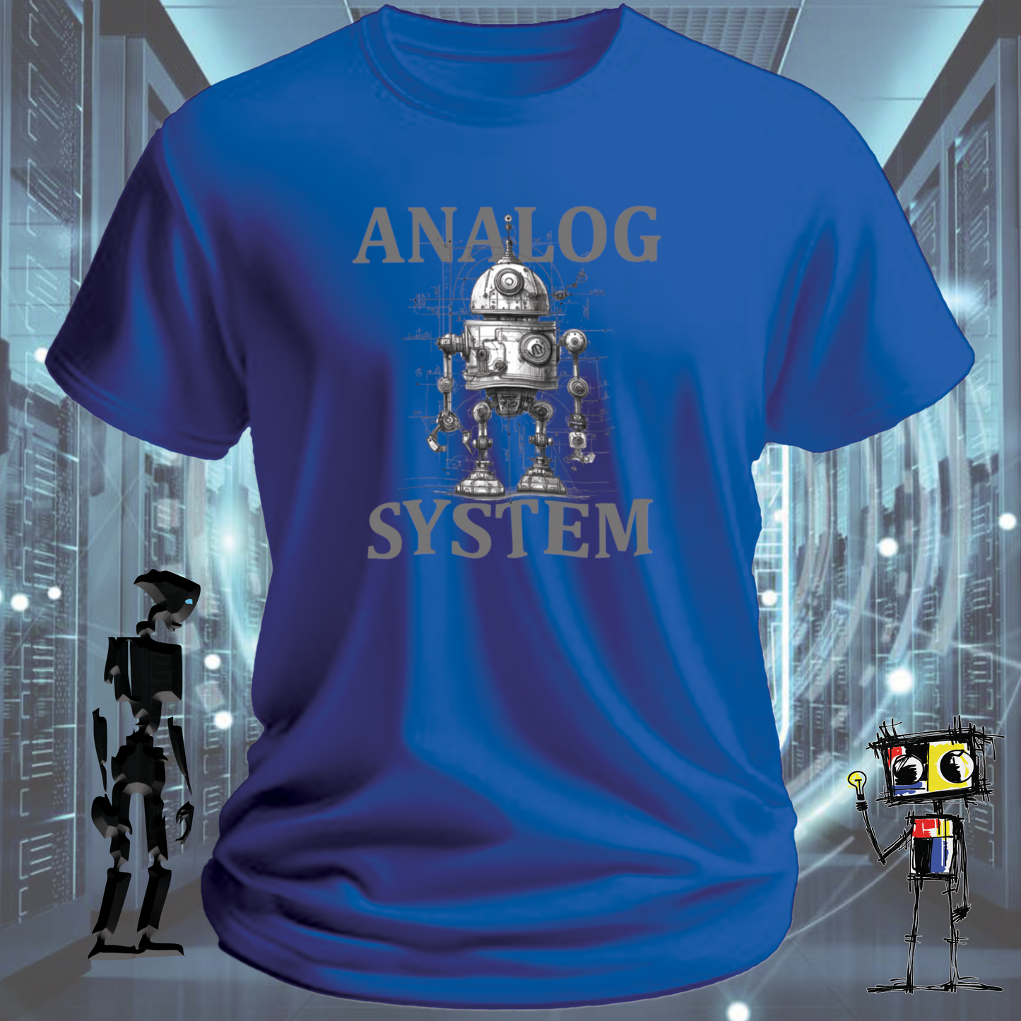 Analog System retro tech t-shirt for engineers who appreciate the mechanical — back view | inkit.design