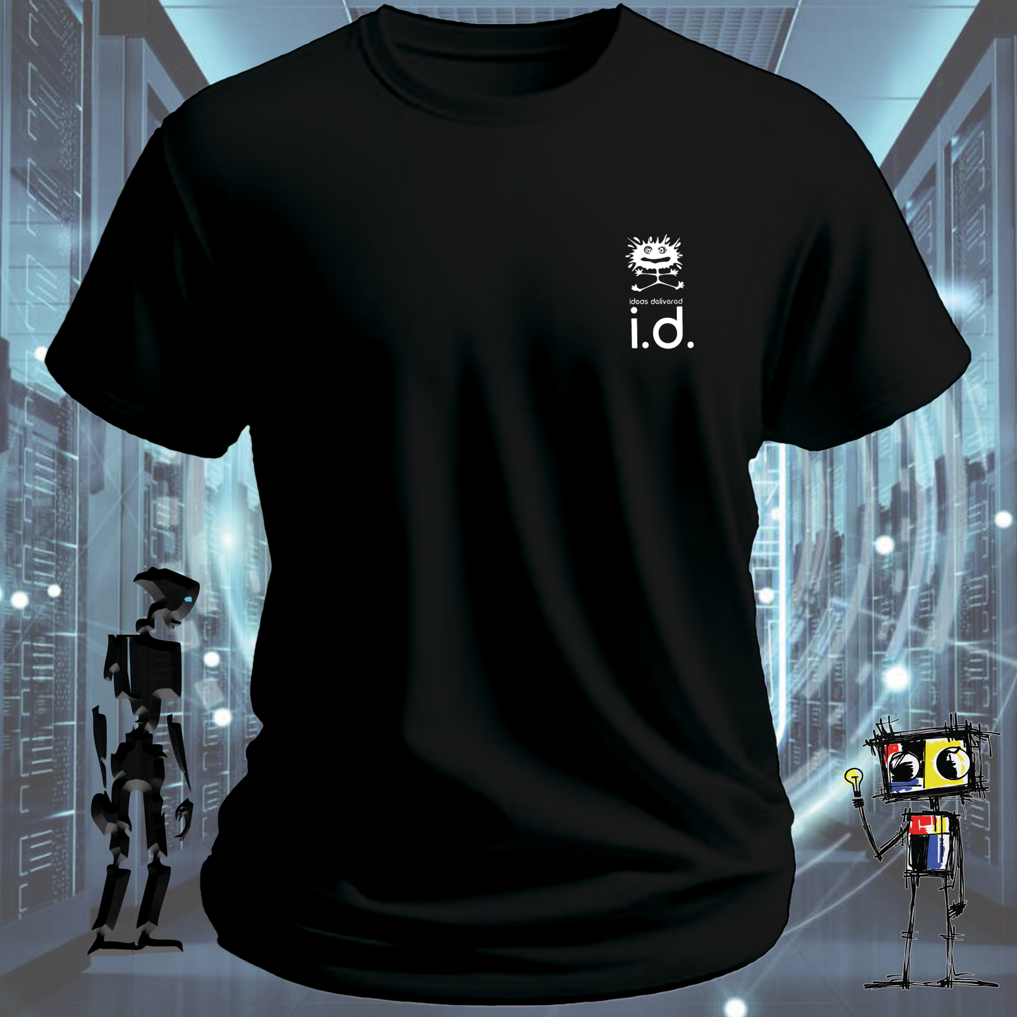 Ideas Delivered graphic t-shirt for engineers designers and makers — lifestyle shot | inkit.design