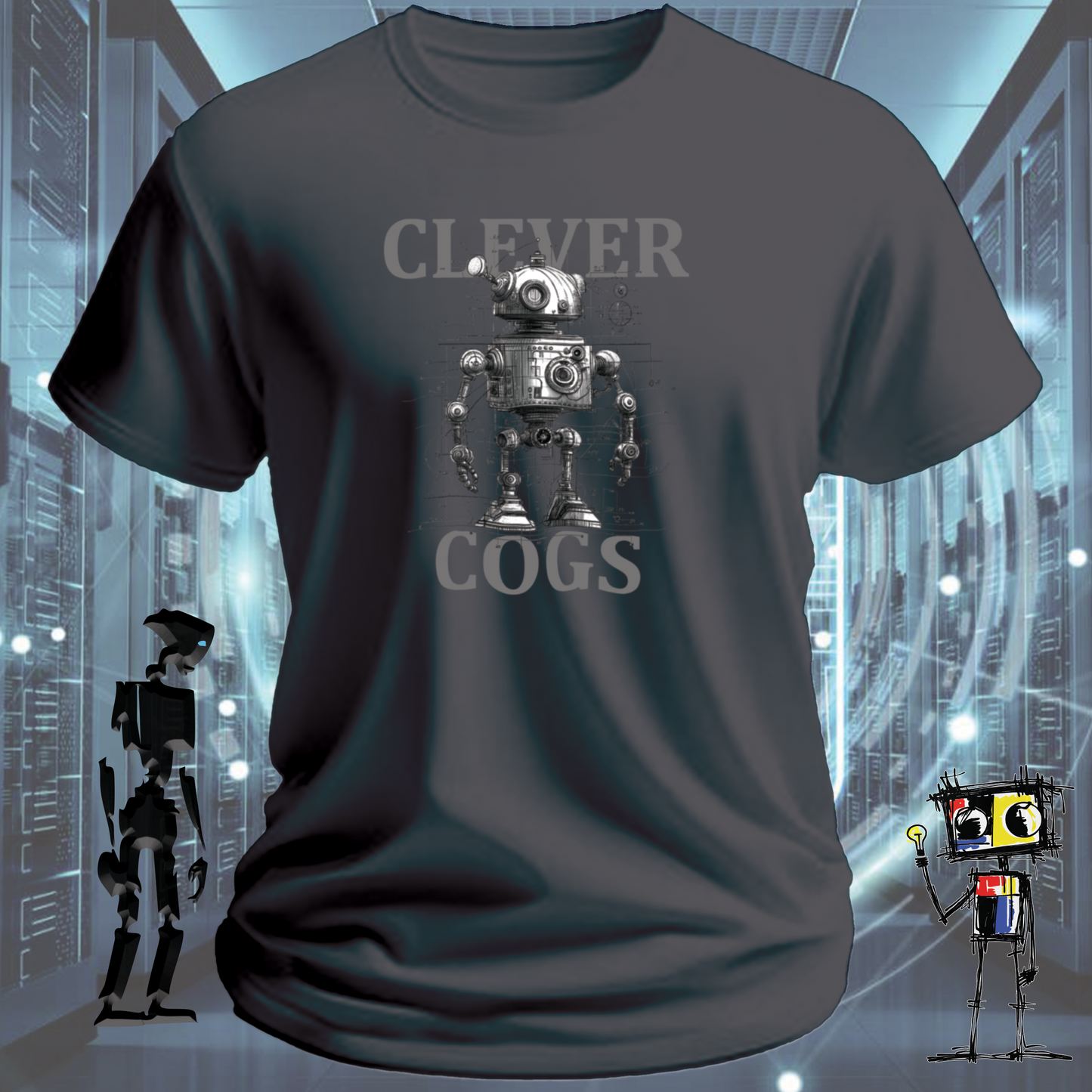 Clever Cogs graphic t-shirt for engineers and makers — product detail | inkit.design