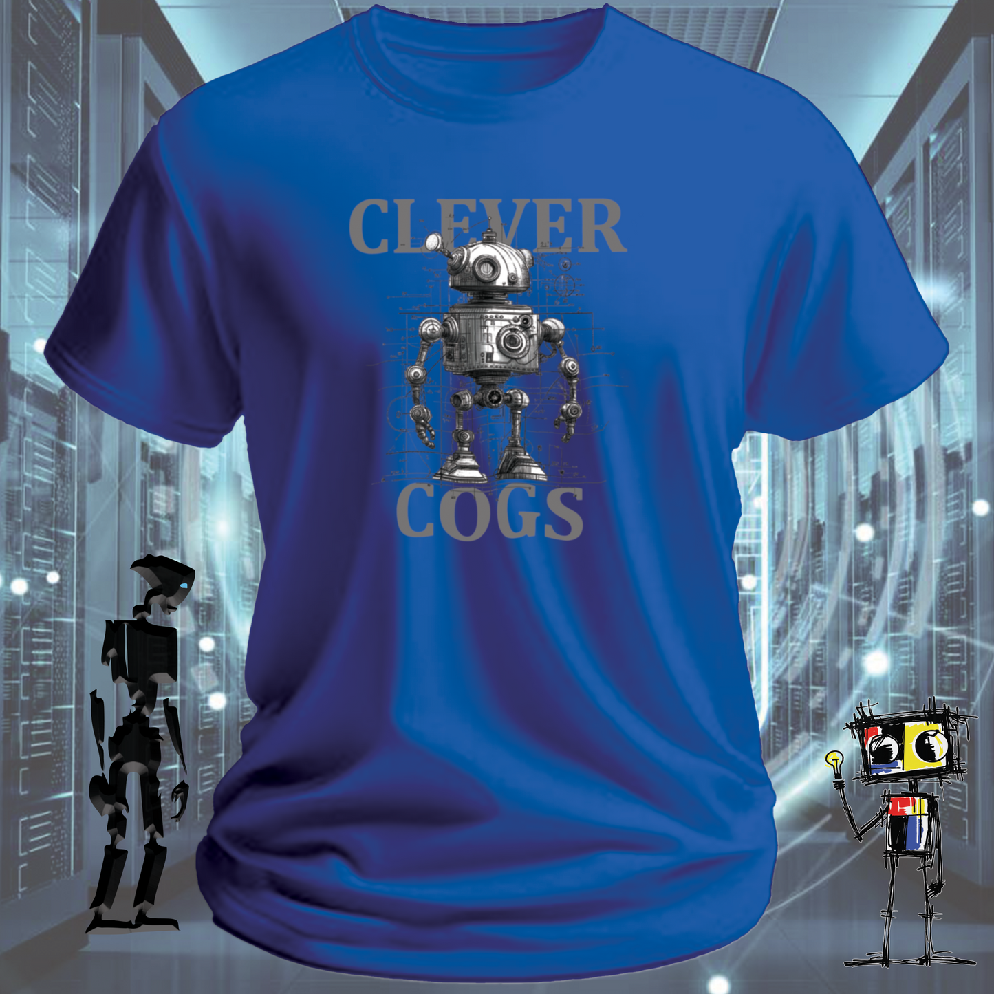 Clever Cogs graphic t-shirt for engineers and makers — lifestyle shot | inkit.design