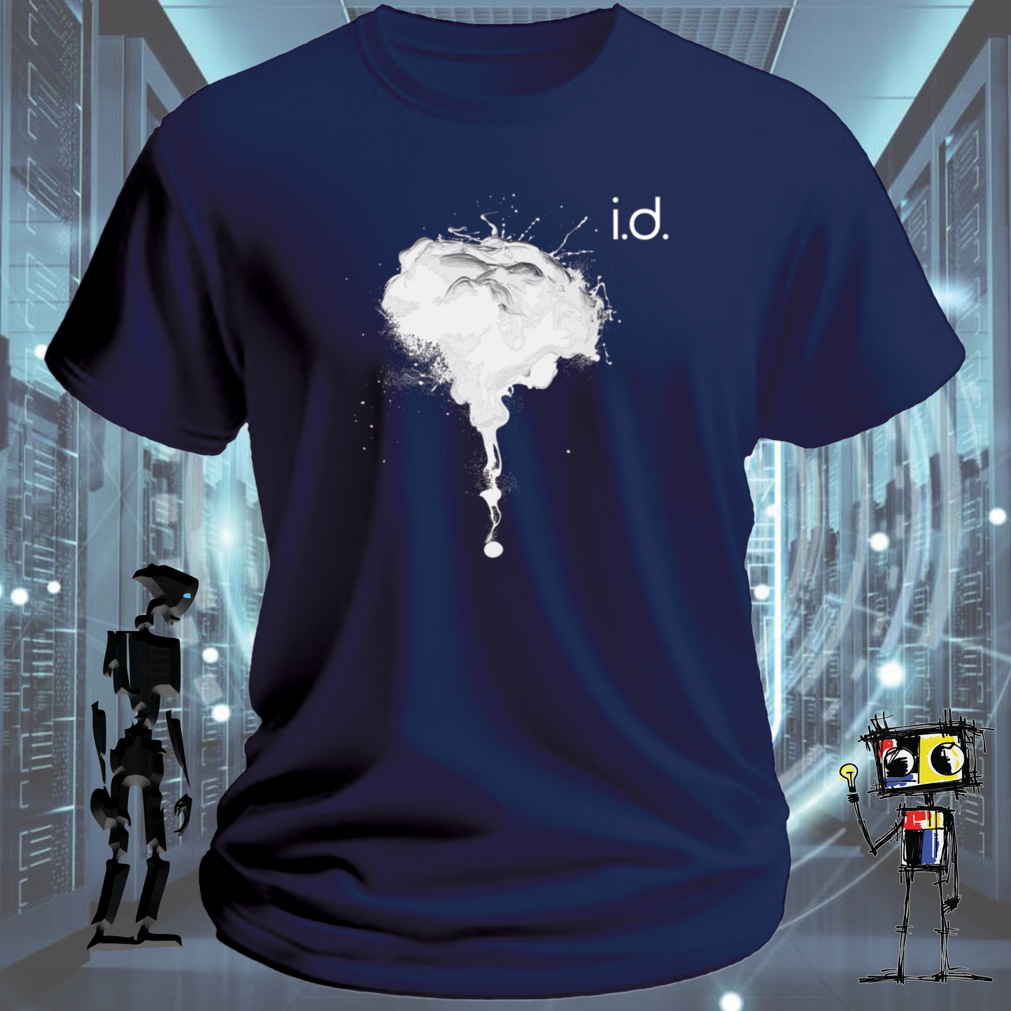 inkit.design logo graphic t-shirt from the i.d. identity range — close up