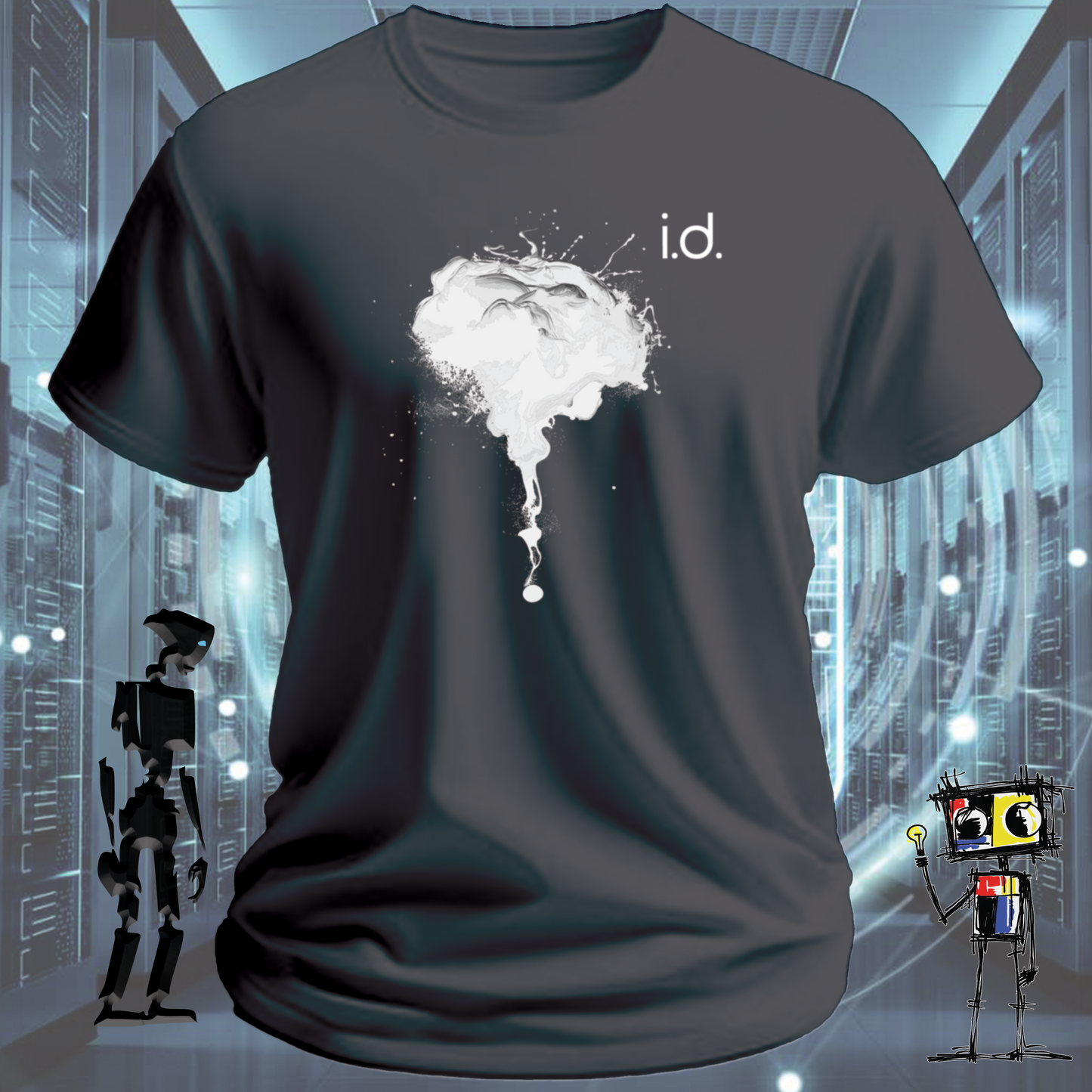 inkit.design logo graphic t-shirt from the i.d. identity range — worn view